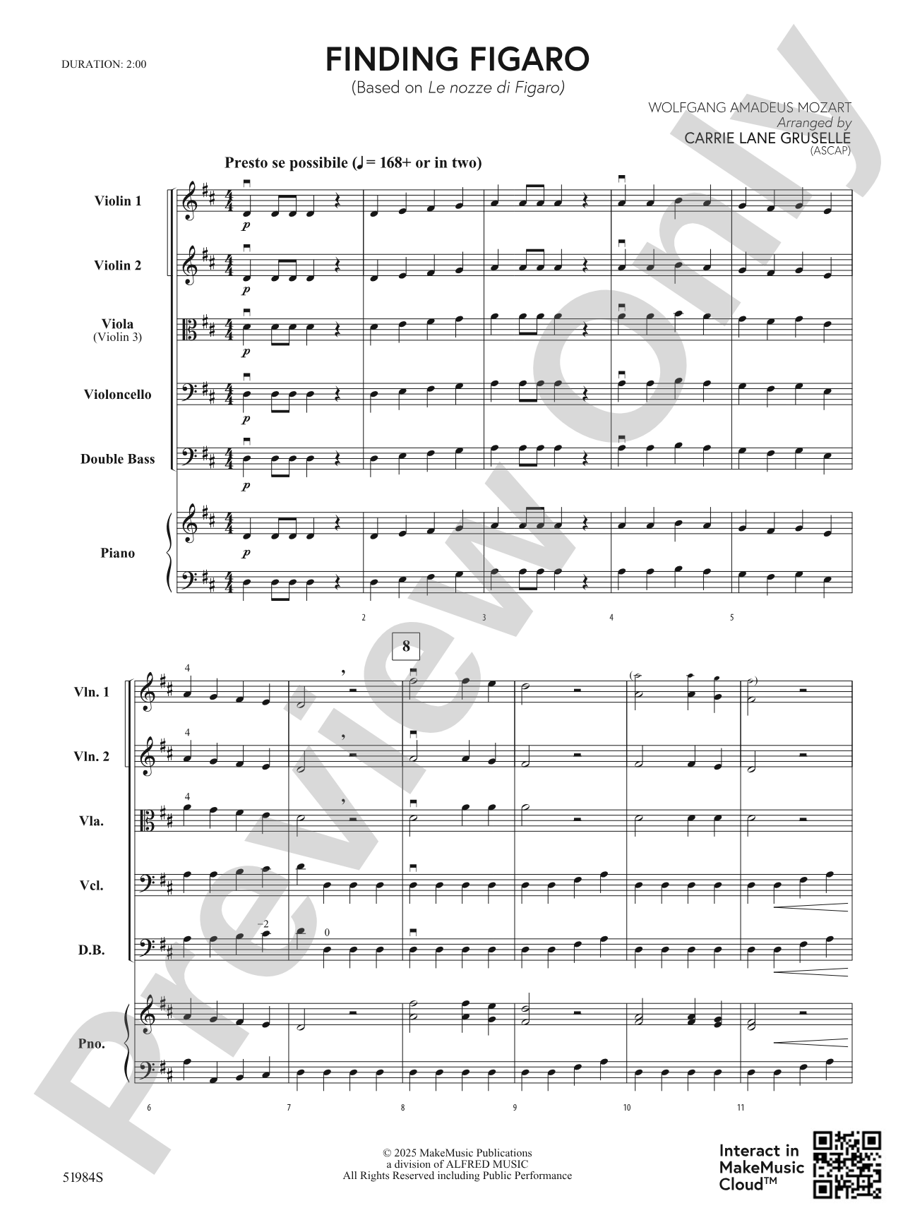 Finding Figaro: String Orchestra Conductor Score & Parts