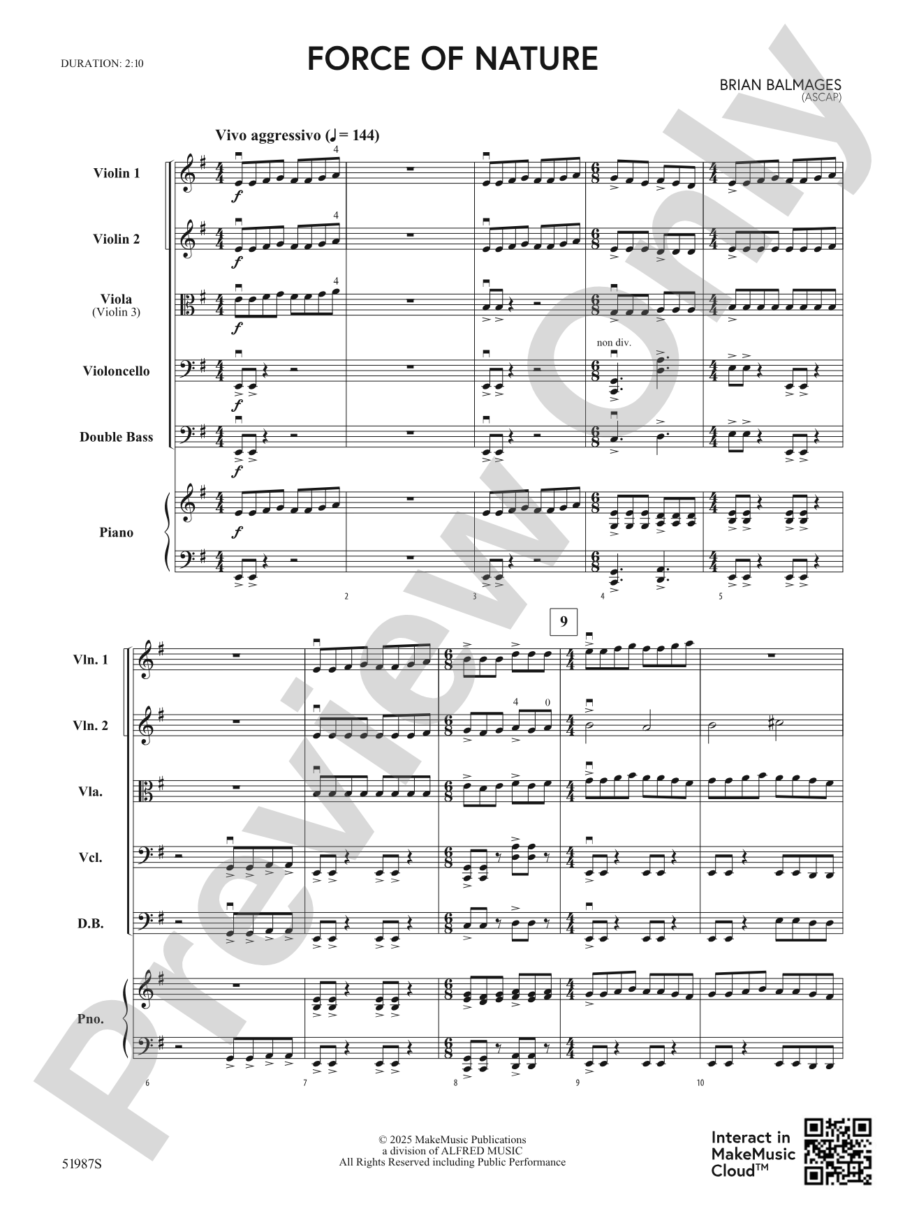Force of Nature: String Orchestra Conductor Score & Parts