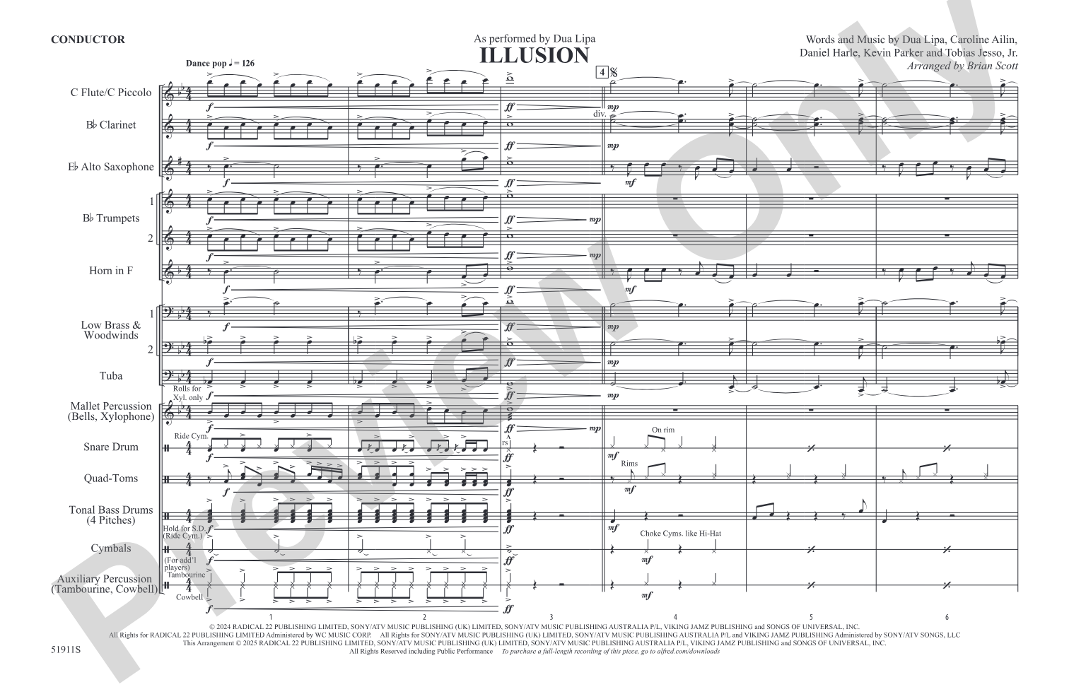 Illusion: Marching Band Conductor Score & Parts