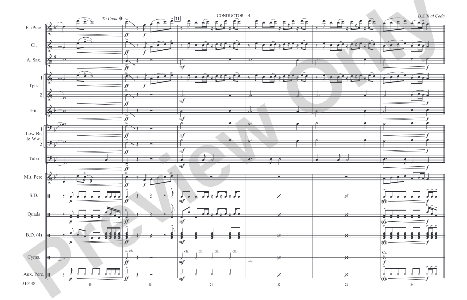 Espresso: Marching Band Conductor Score & Parts