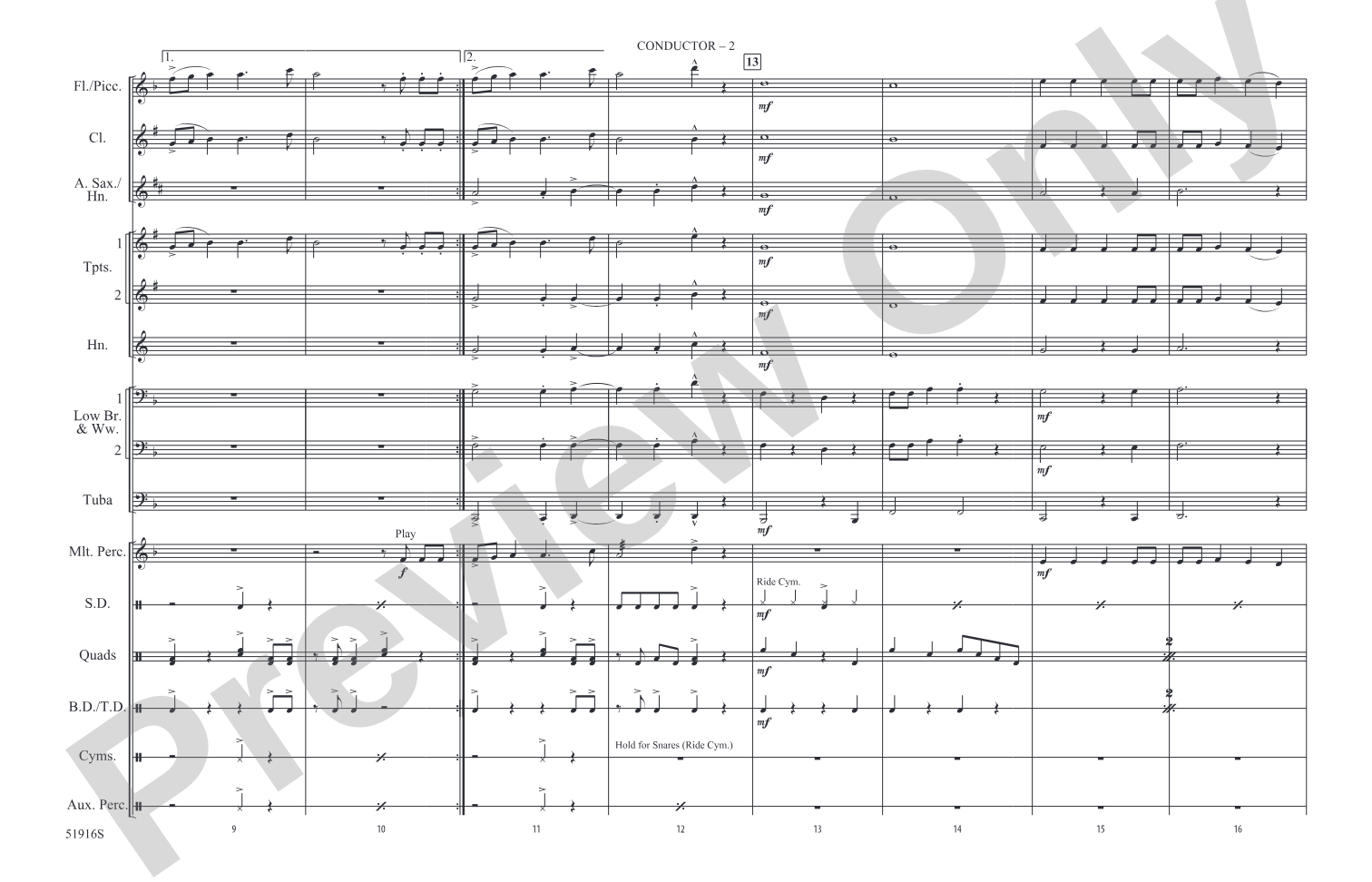 Bad Blood: Marching Band Conductor Score & Parts