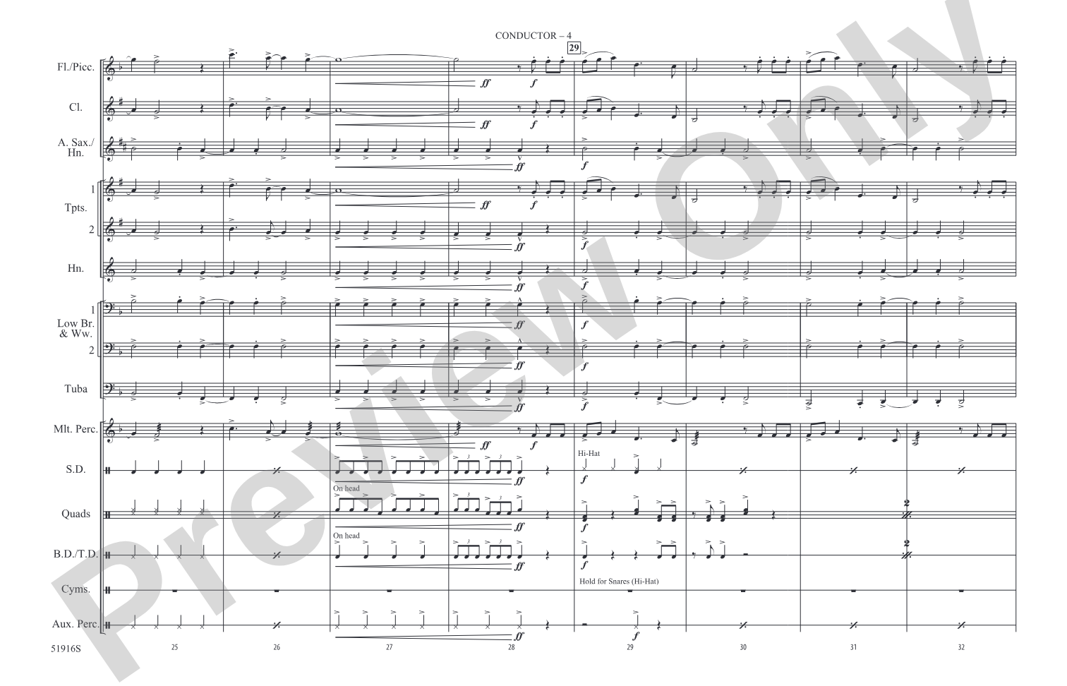 Bad Blood: Marching Band Conductor Score & Parts