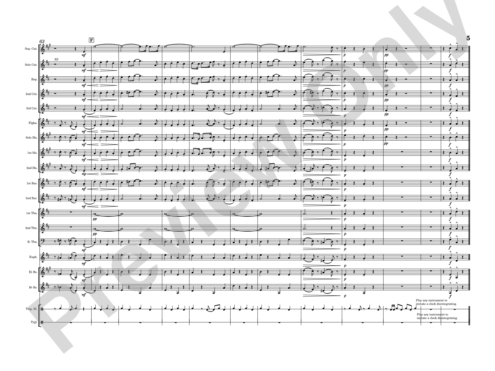 The Syncopated Clock: Brass Band Score & Parts