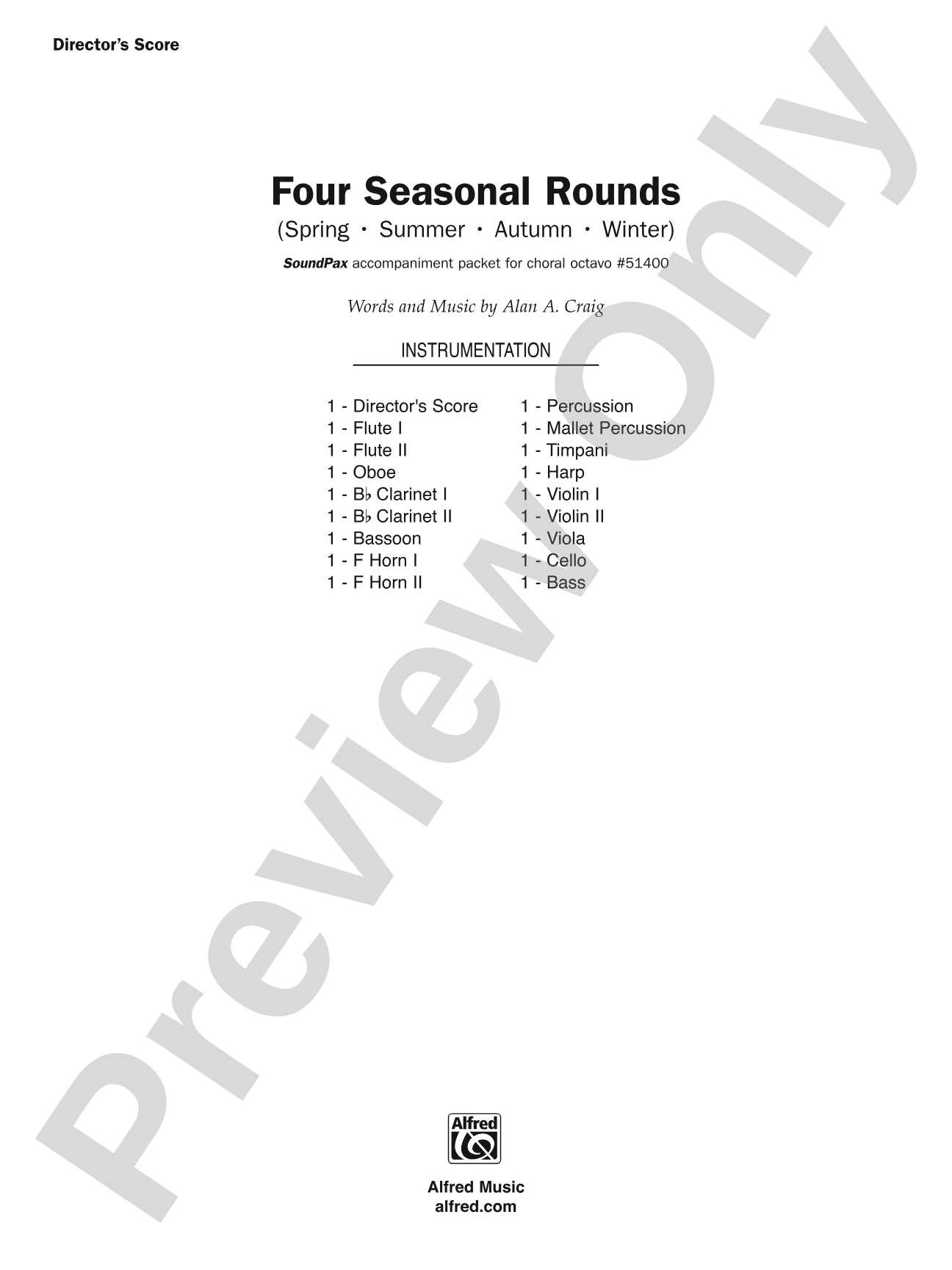 Four Seasonal Rounds: Orchestration