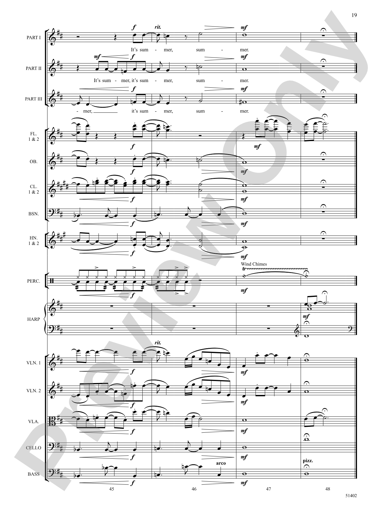 Four Seasonal Rounds: Orchestration