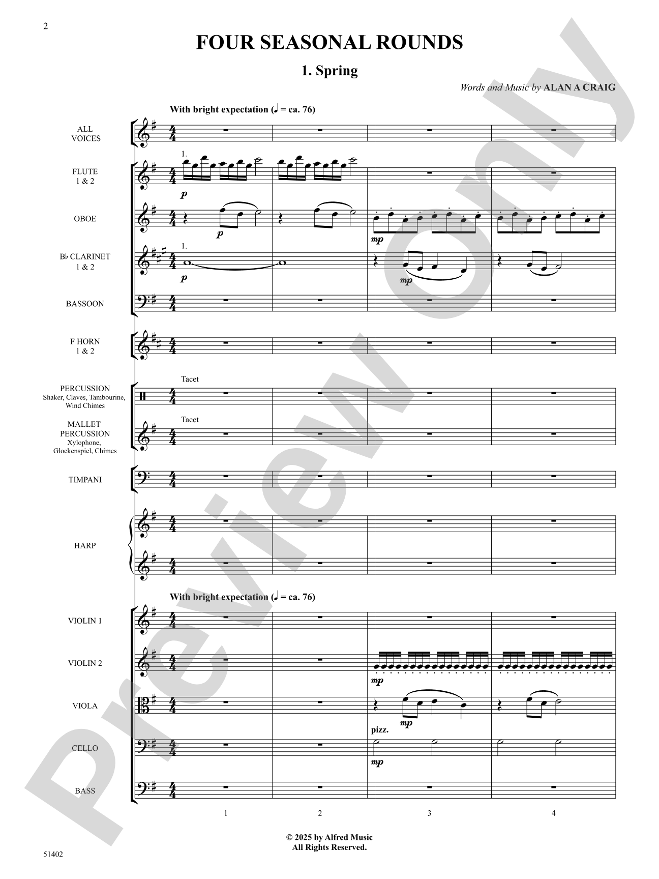 Four Seasonal Rounds: Orchestration