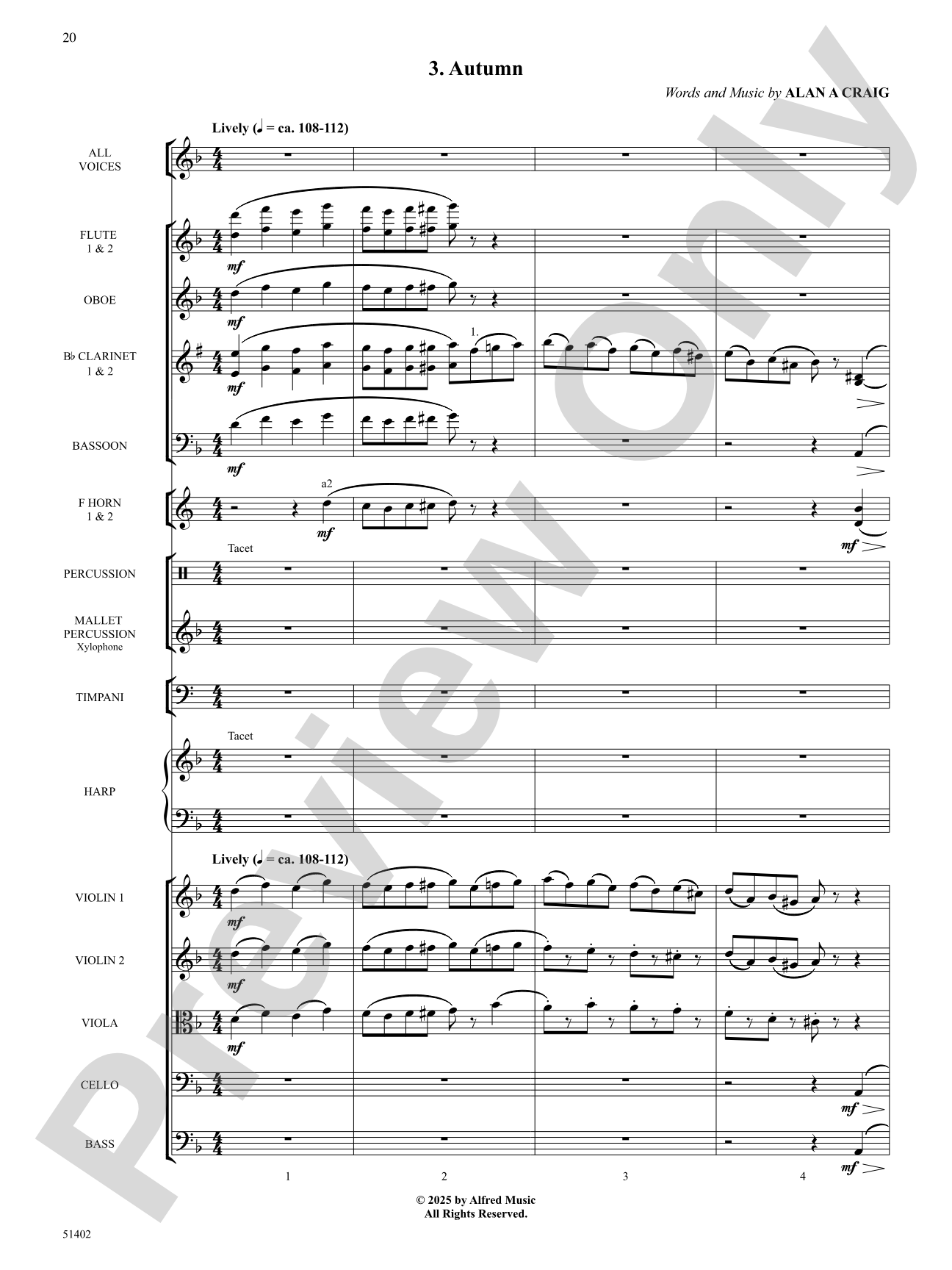 Four Seasonal Rounds: Orchestration