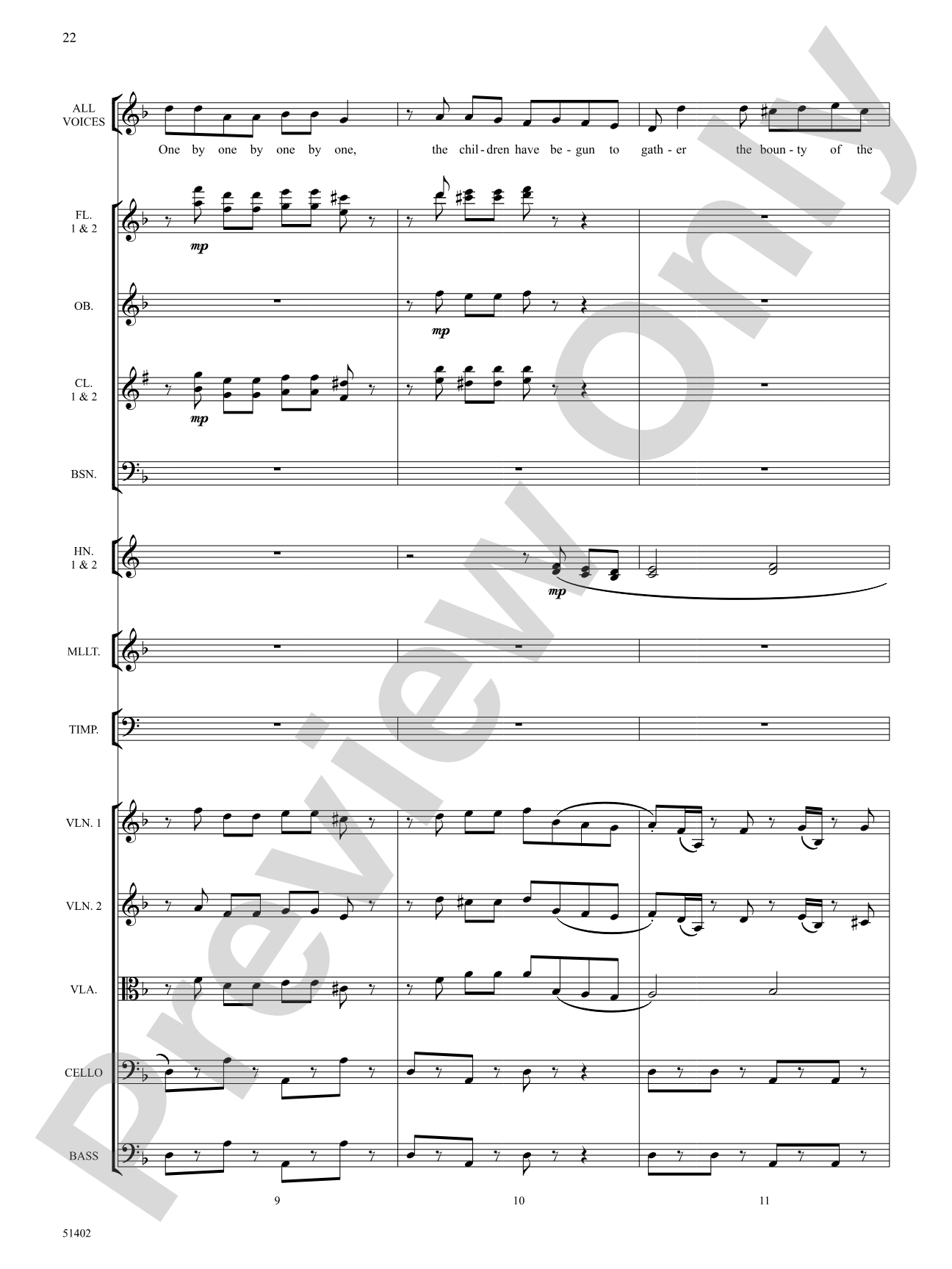 Four Seasonal Rounds: Orchestration