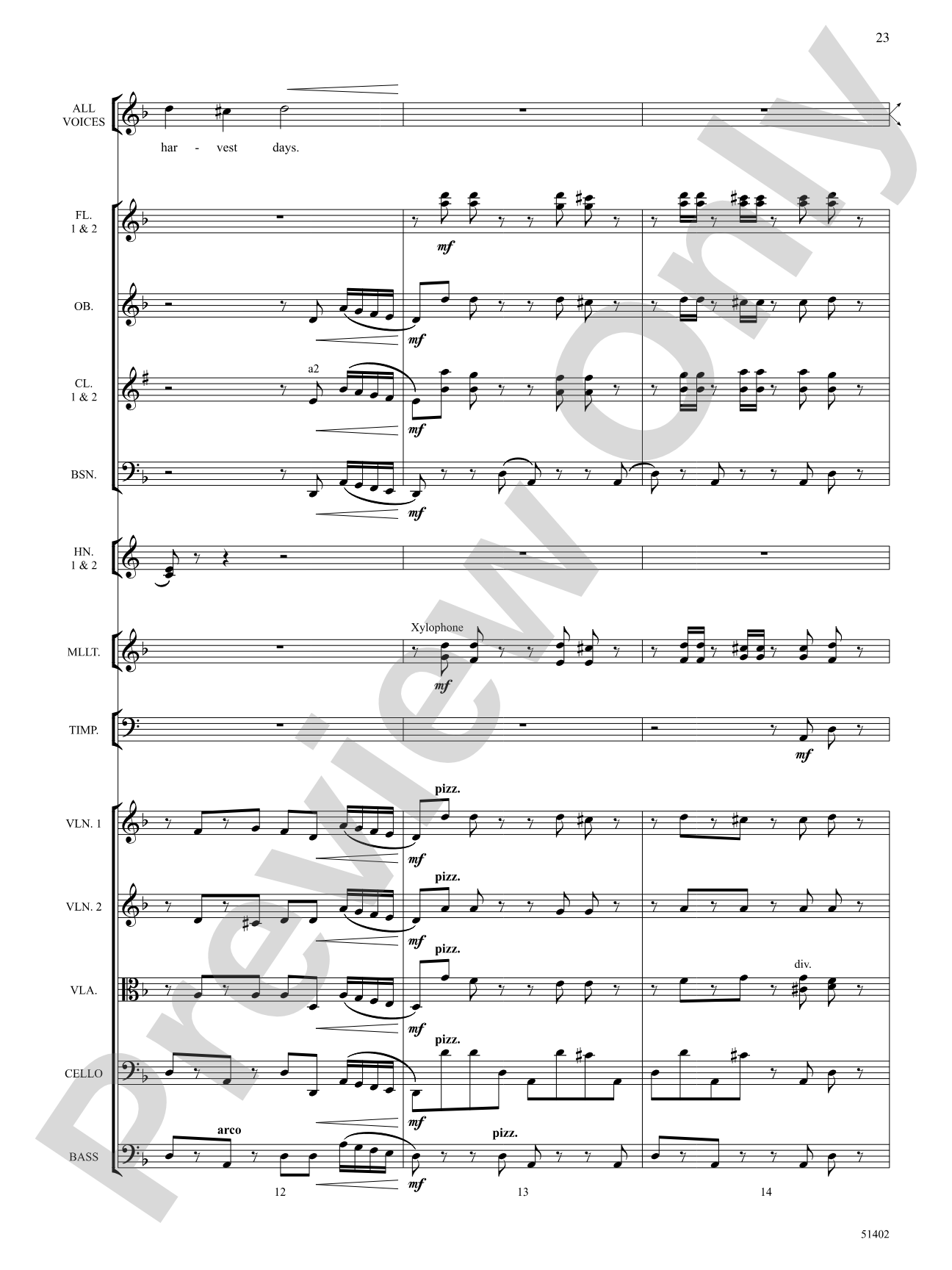 Four Seasonal Rounds: Orchestration