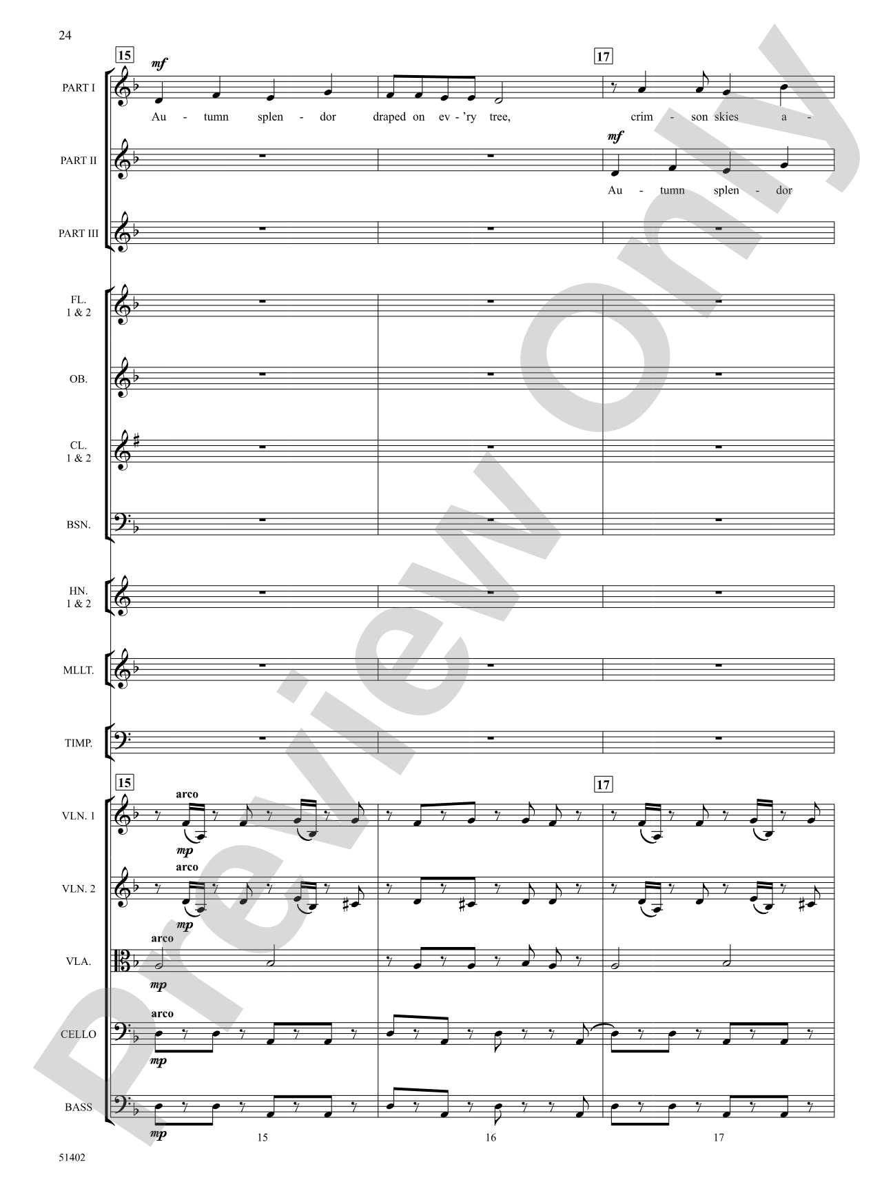 Four Seasonal Rounds: Orchestration