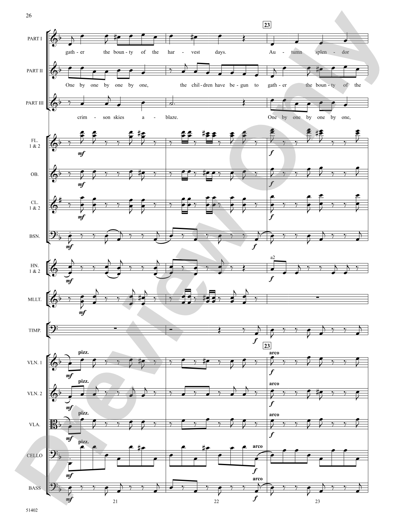 Four Seasonal Rounds: Orchestration