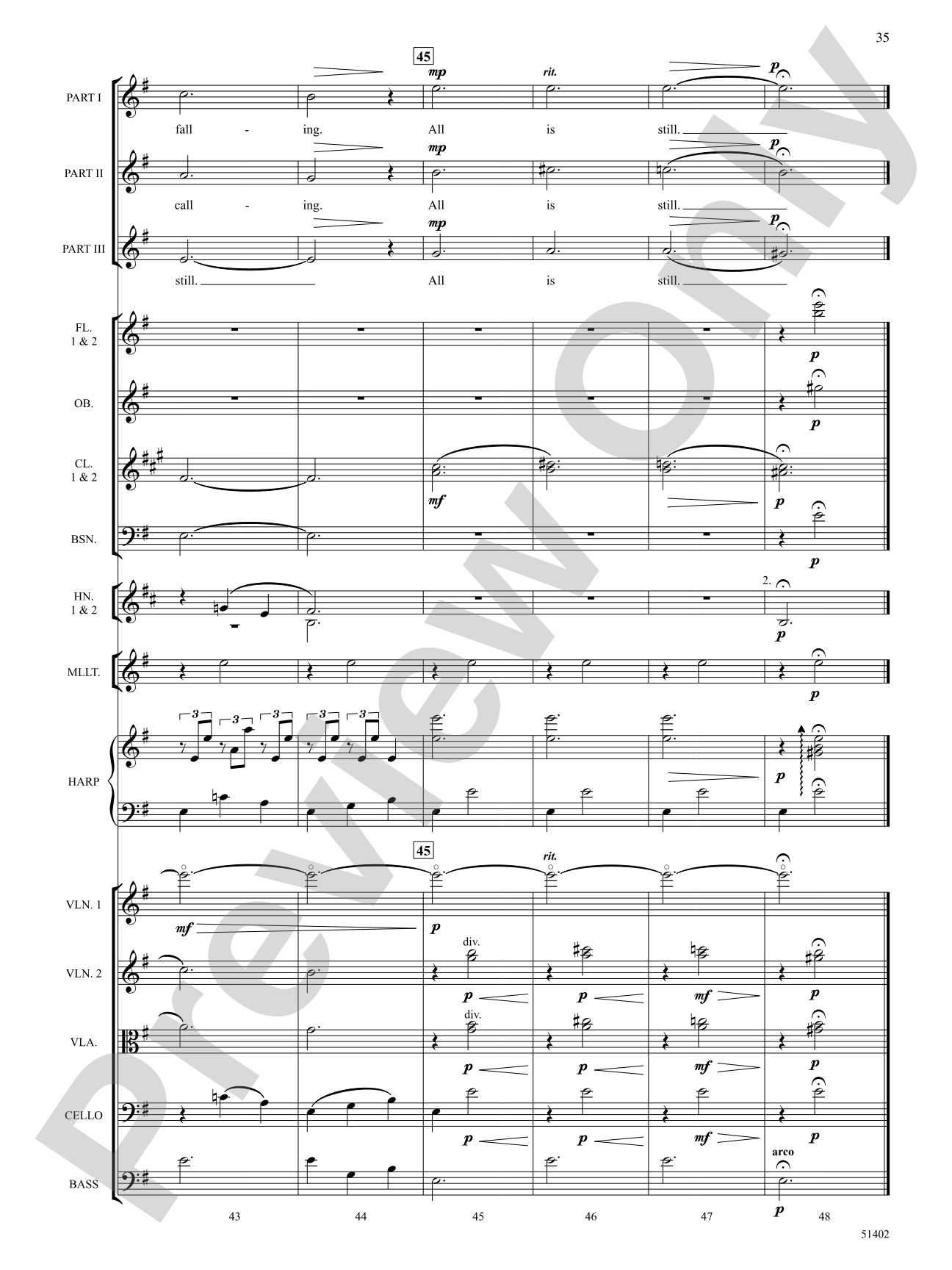 Four Seasonal Rounds: Orchestration