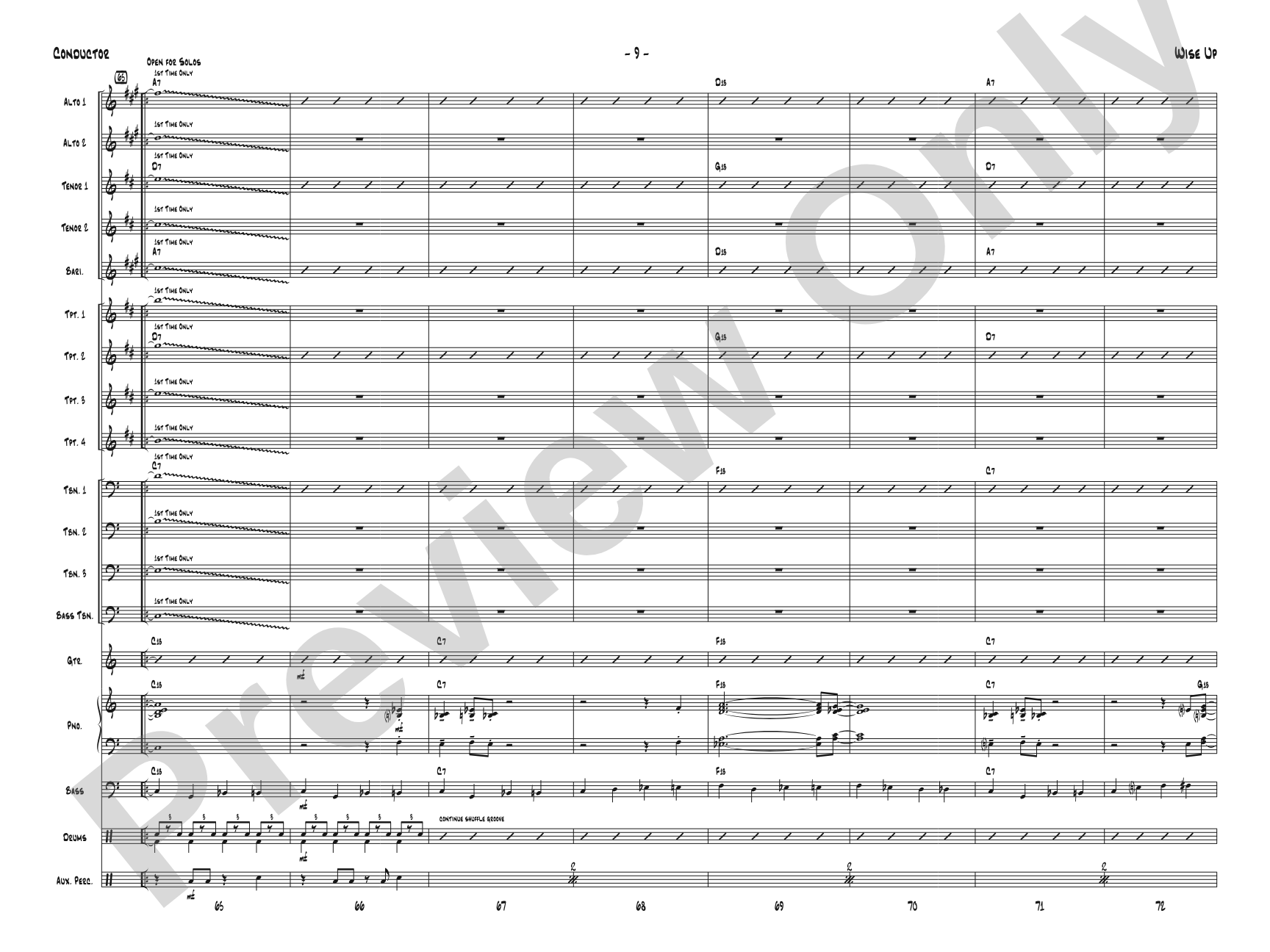 Wise Up: Jazz Ensemble Conductor Score & Parts