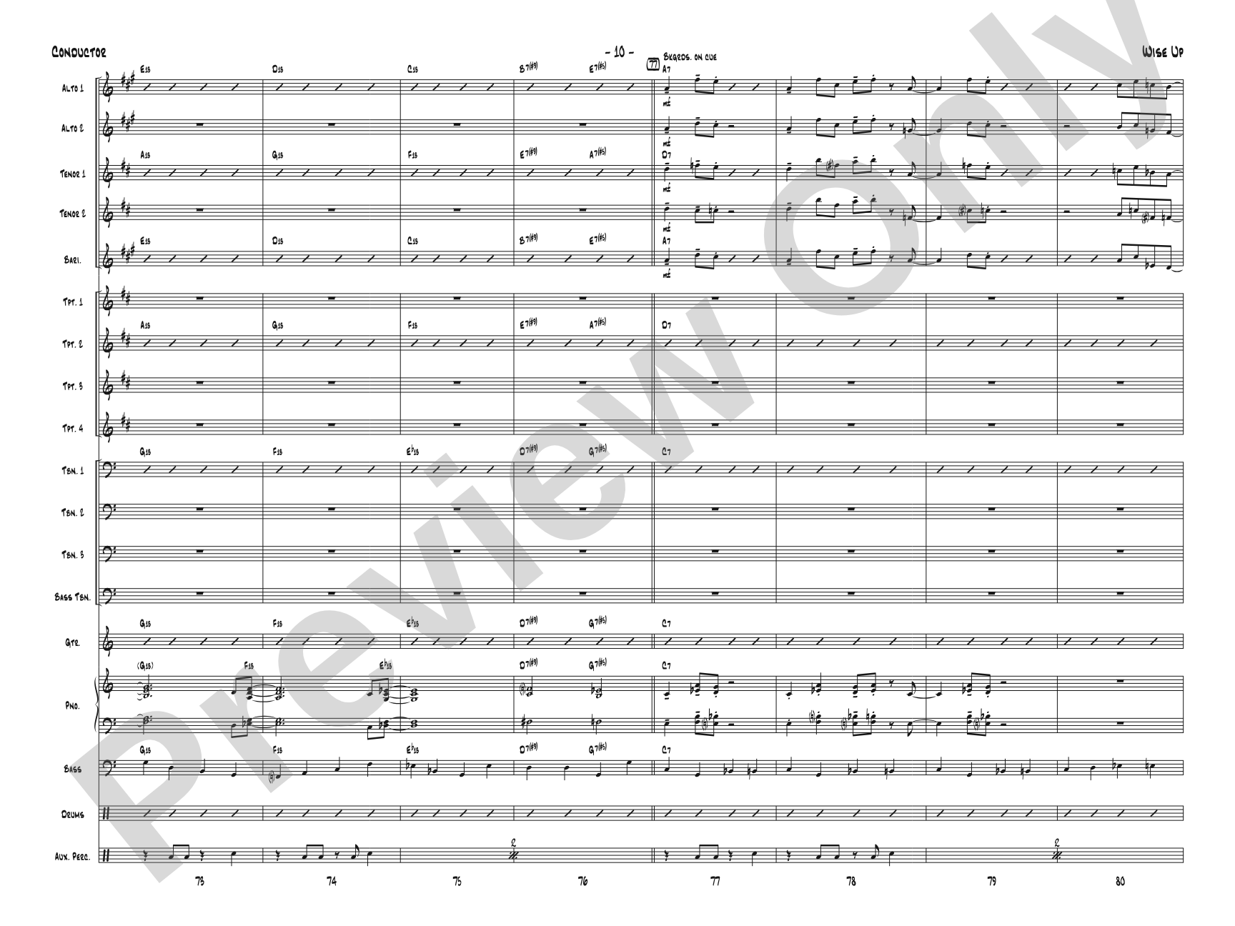 Wise Up: Jazz Ensemble Conductor Score & Parts