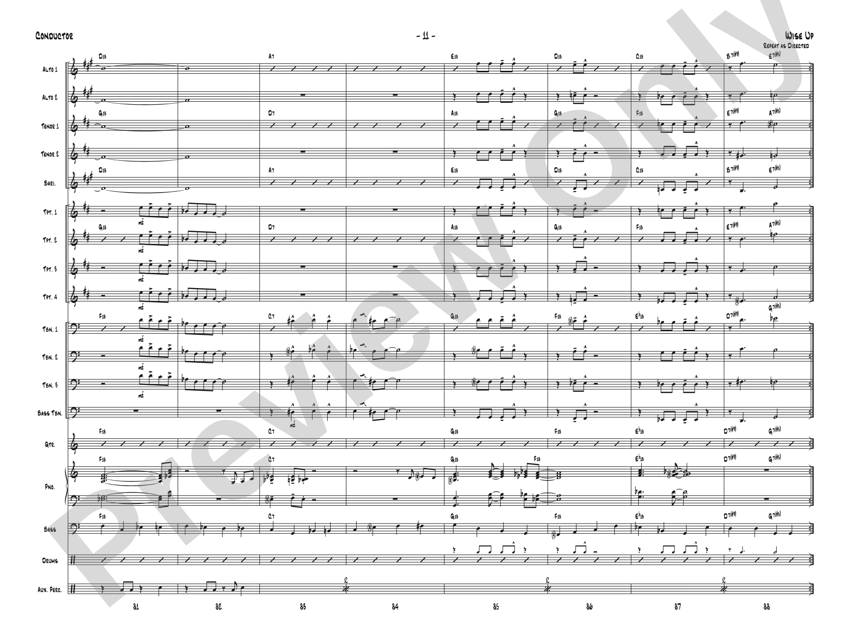 Wise Up: Jazz Ensemble Conductor Score & Parts
