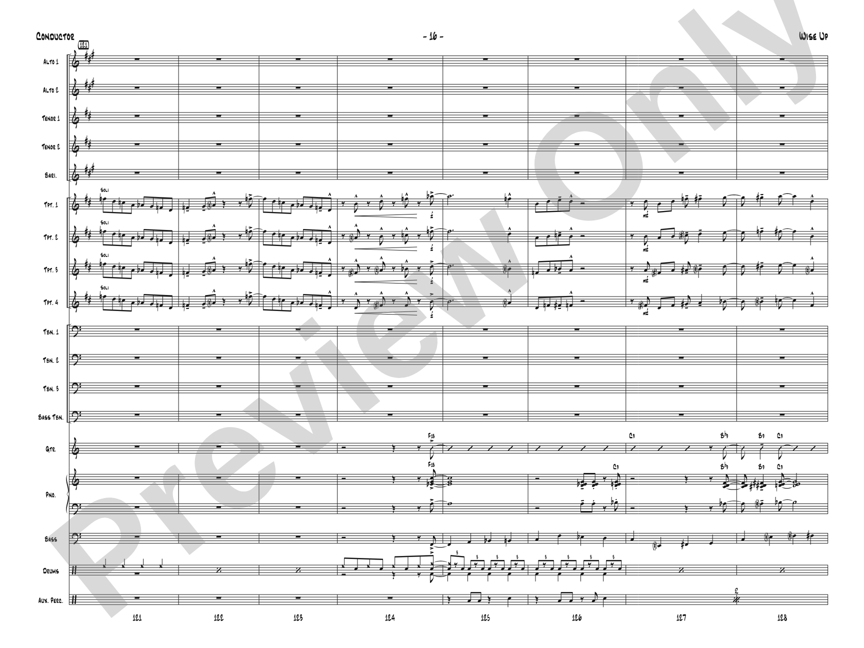 Wise Up: Jazz Ensemble Conductor Score & Parts
