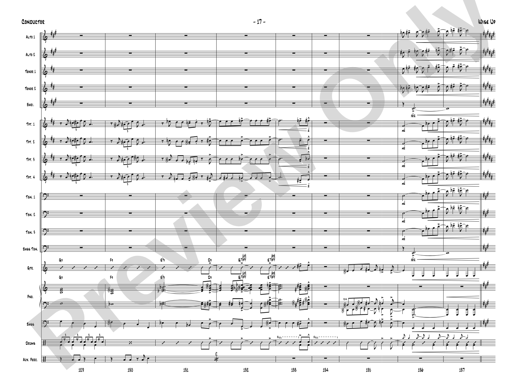 Wise Up: Jazz Ensemble Conductor Score & Parts