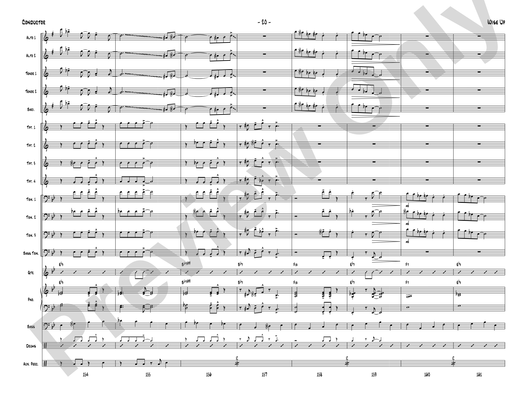 Wise Up: Jazz Ensemble Conductor Score & Parts