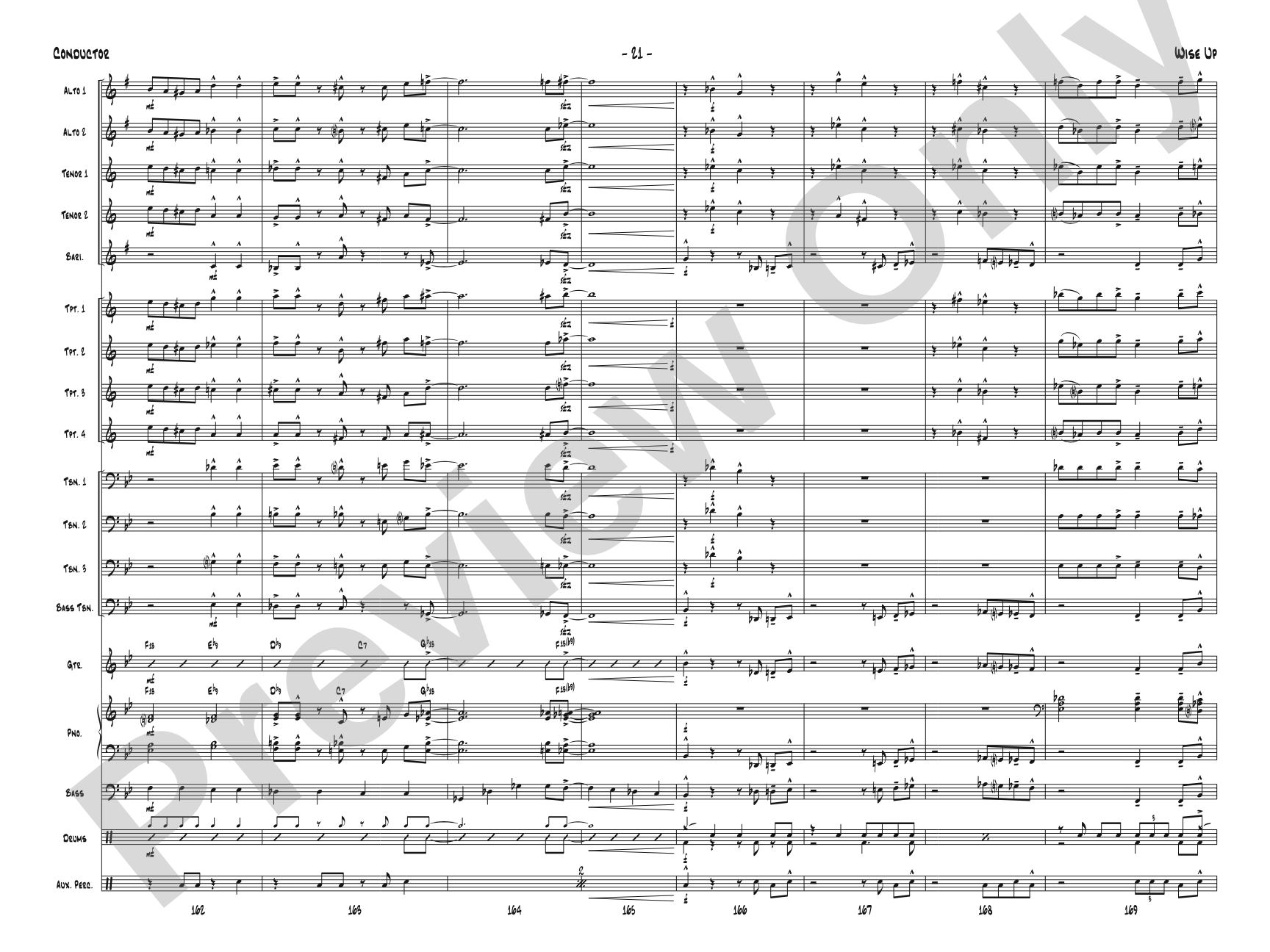 Wise Up: Jazz Ensemble Conductor Score & Parts