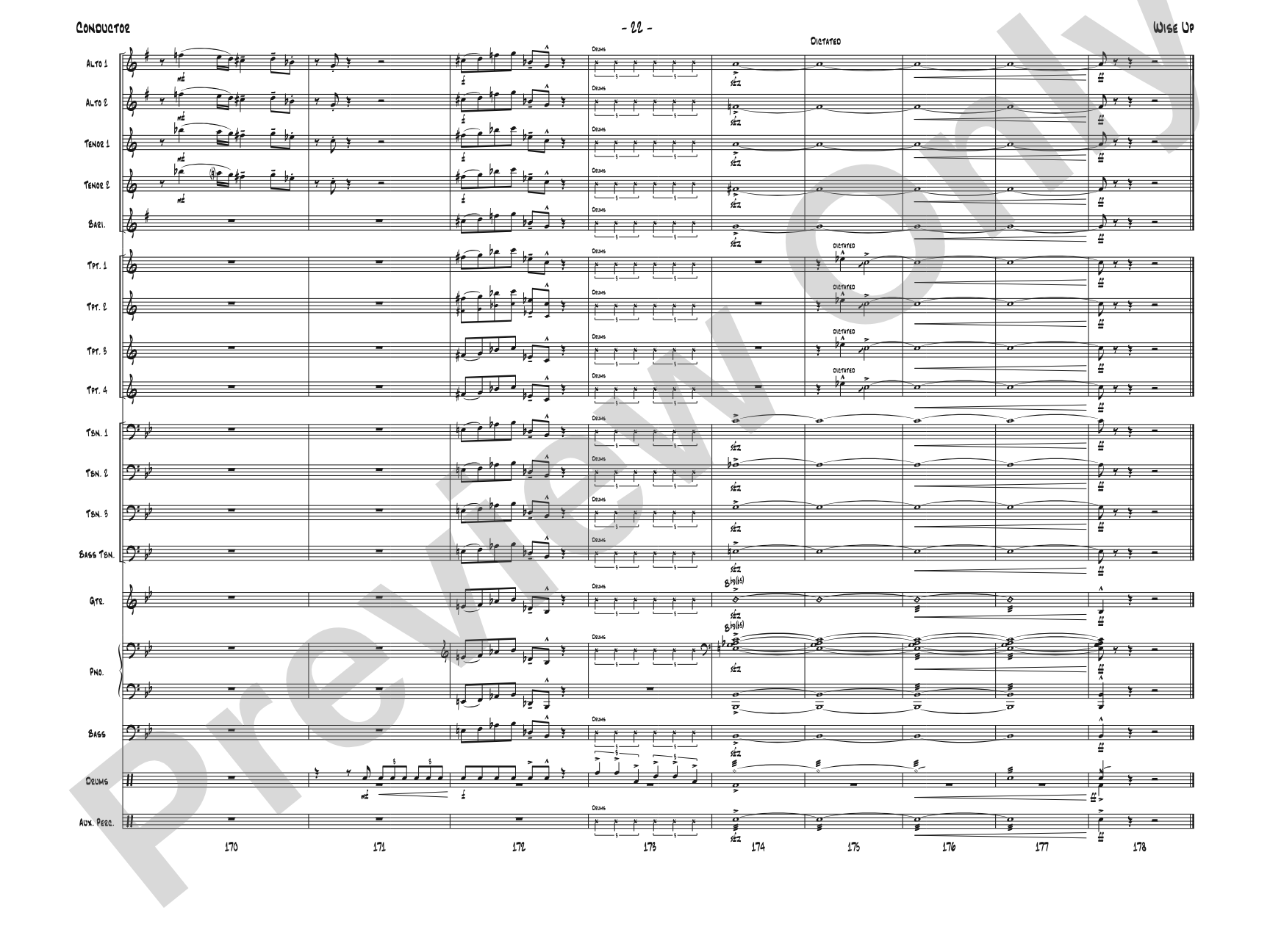 Wise Up: Jazz Ensemble Conductor Score & Parts