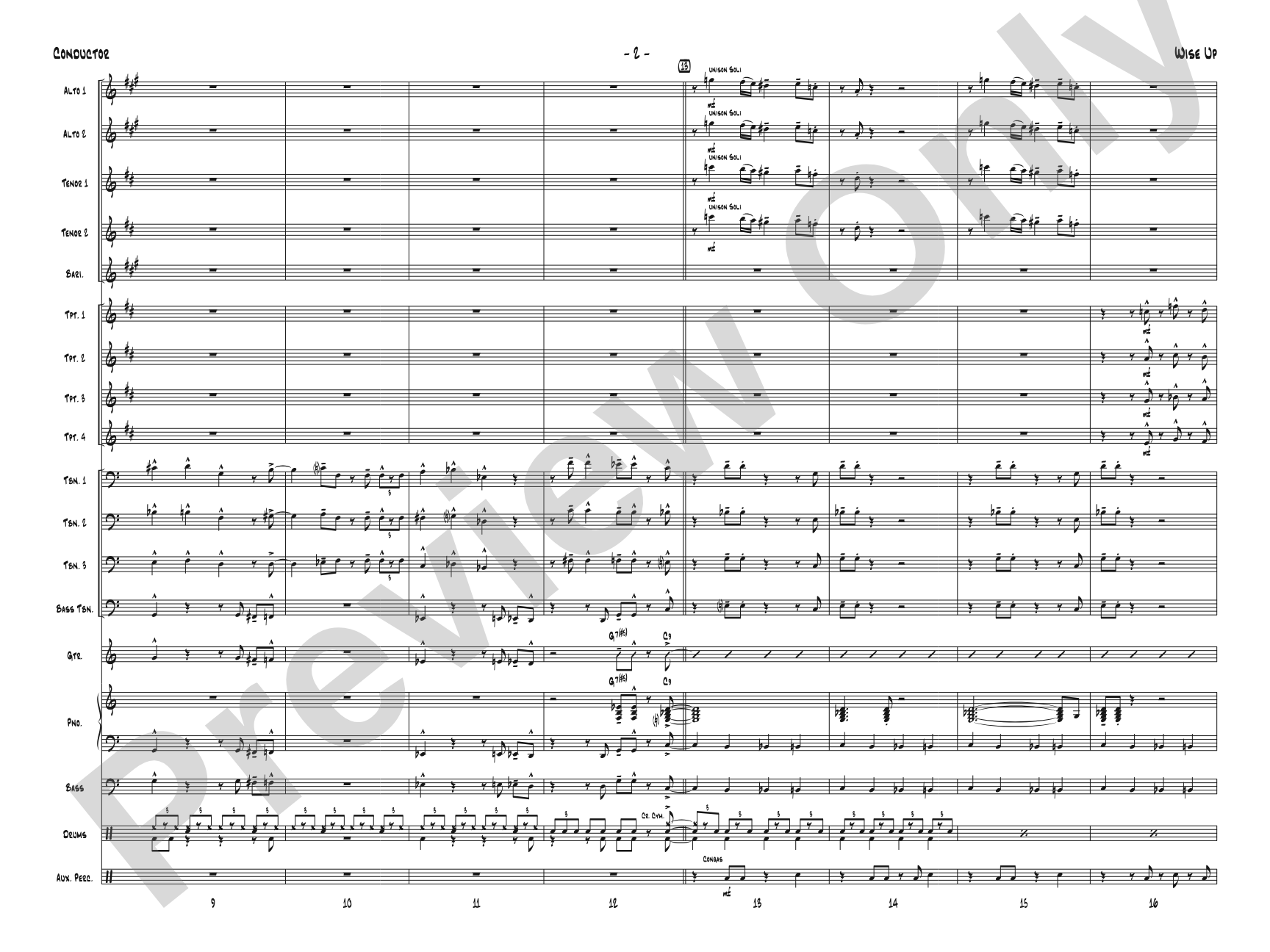 Wise Up: Jazz Ensemble Conductor Score & Parts