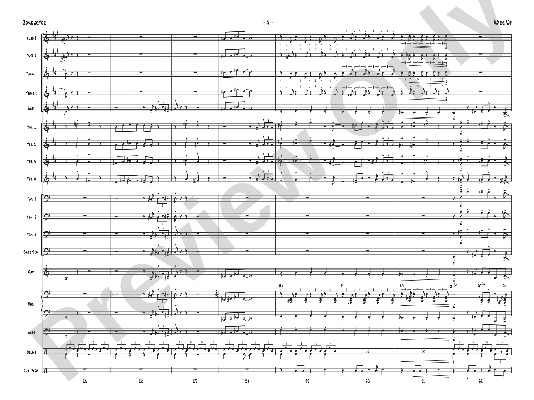 Wise Up: Jazz Ensemble Conductor Score & Parts