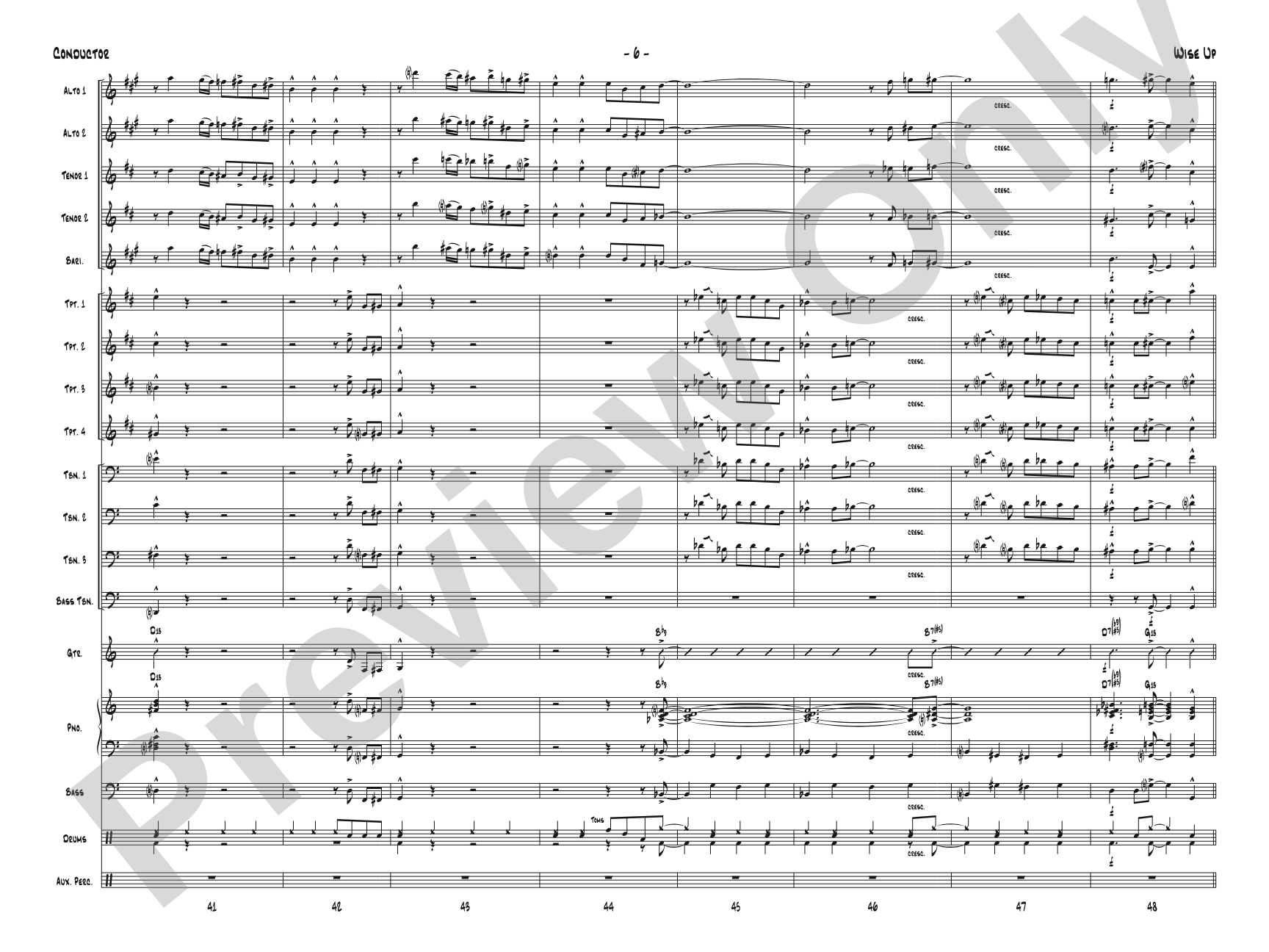 Wise Up: Jazz Ensemble Conductor Score & Parts