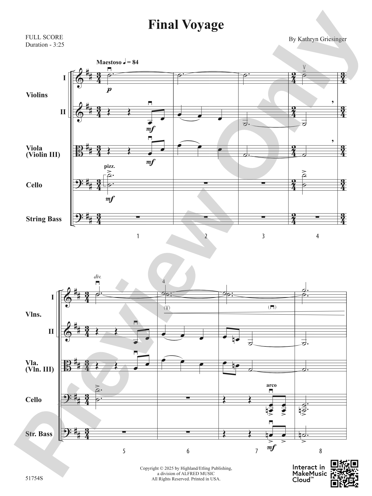 Final Voyage: String Orchestra Conductor Score & Parts