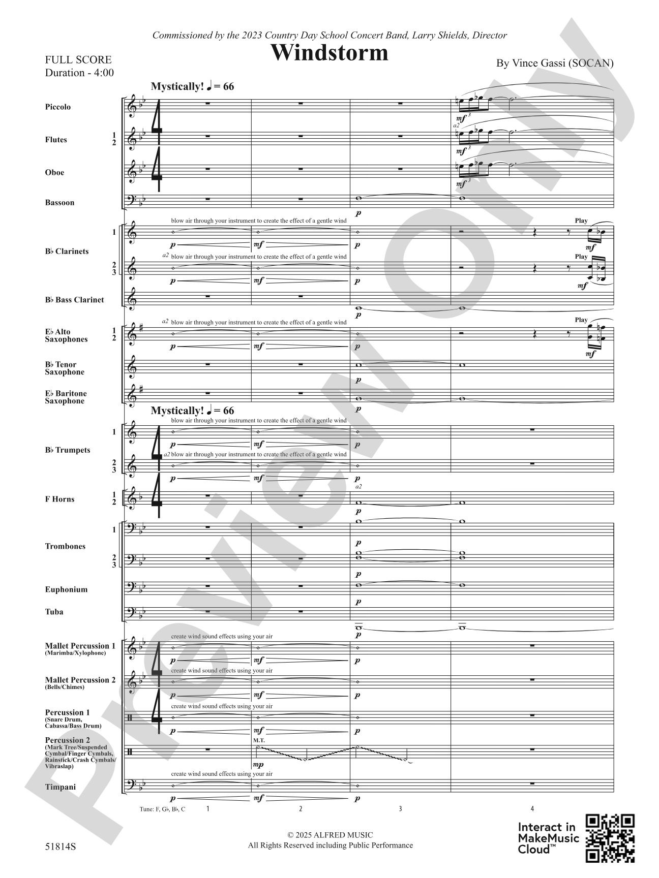 Windstorm: Concert Band Conductor Score & Parts