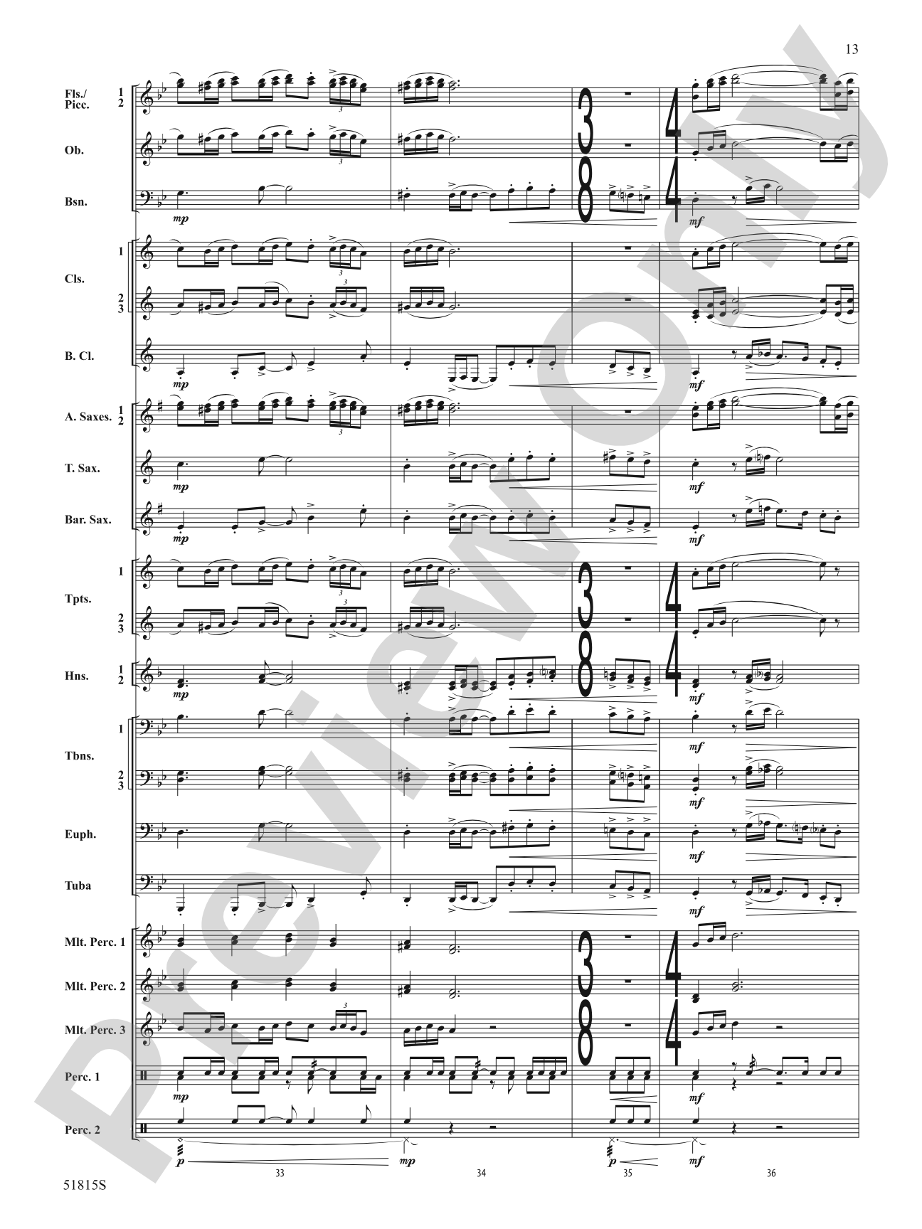 Festival: Concert Band Conductor Score & Parts