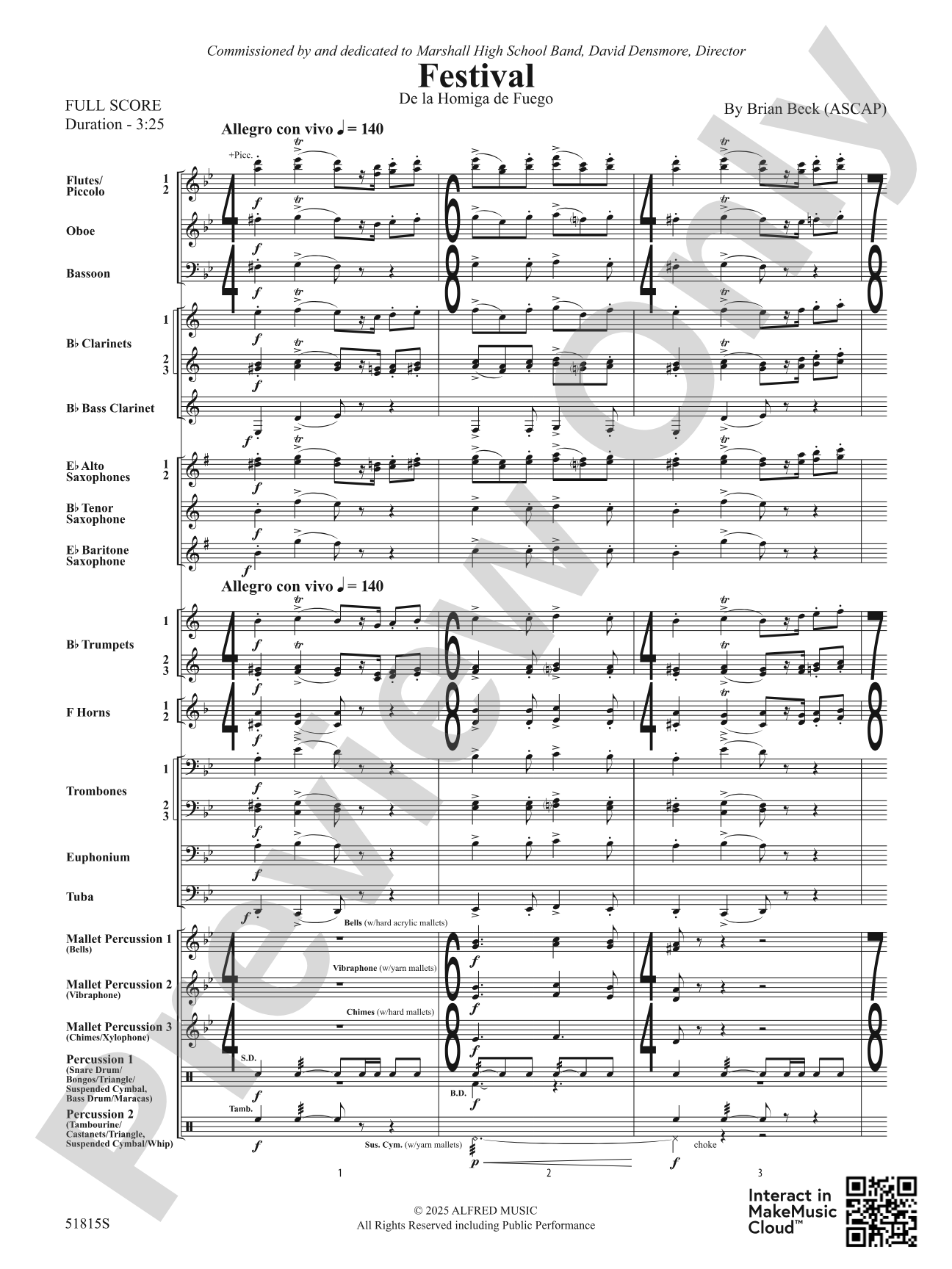 Festival: Concert Band Conductor Score & Parts