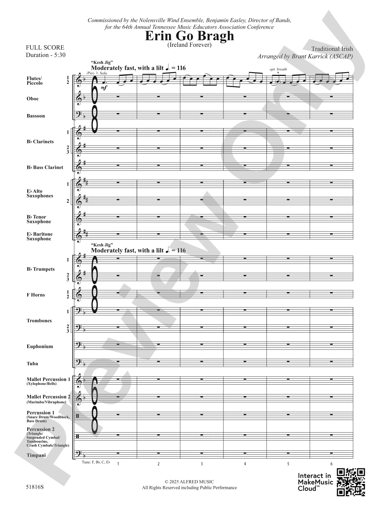 Erin Go Bragh: Concert Band Conductor Score & Parts