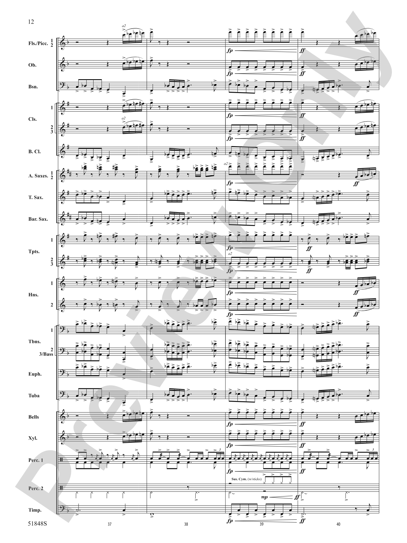 Furious Granite: Concert Band Conductor Score & Parts
