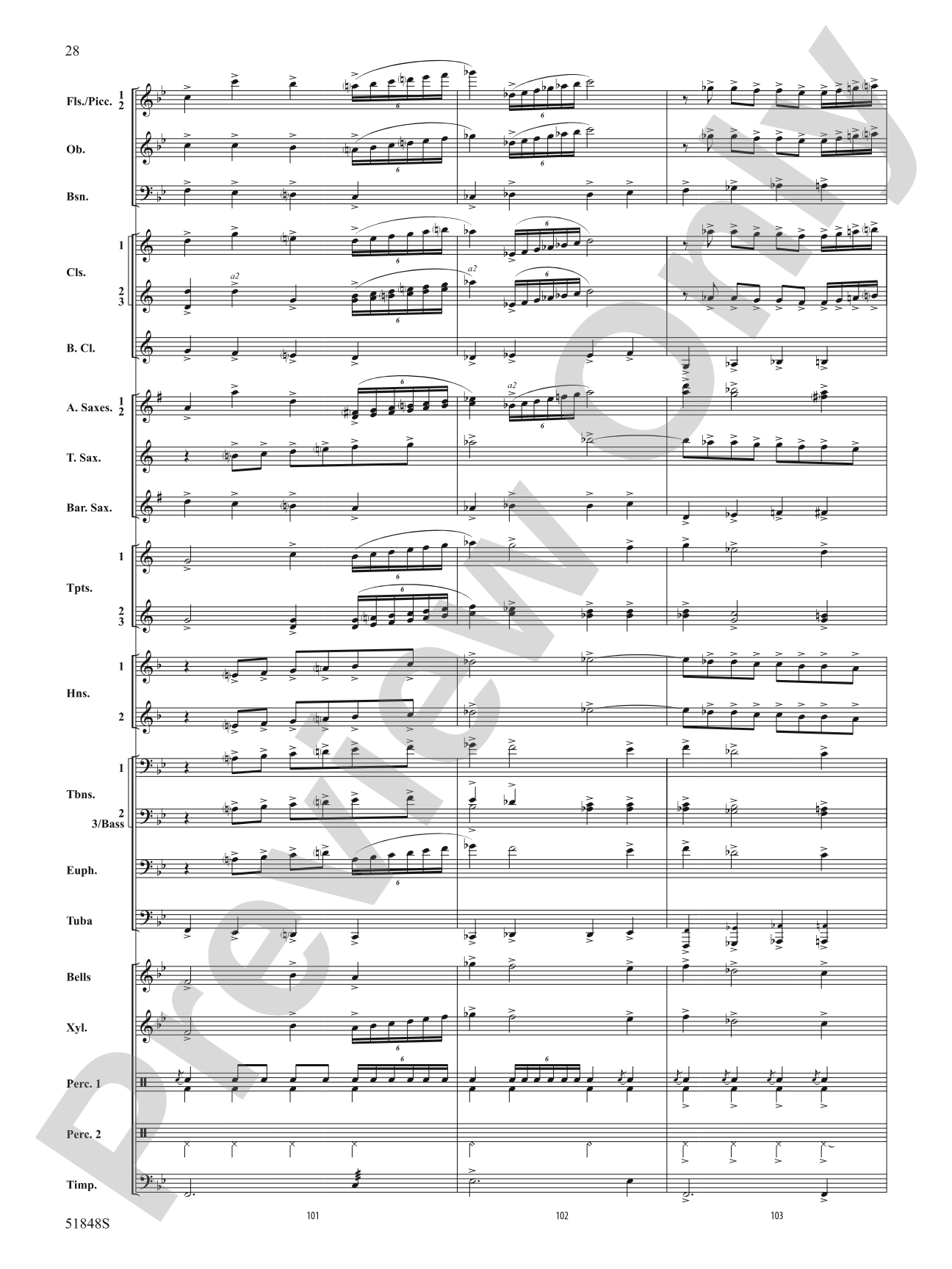 Furious Granite: Concert Band Conductor Score & Parts