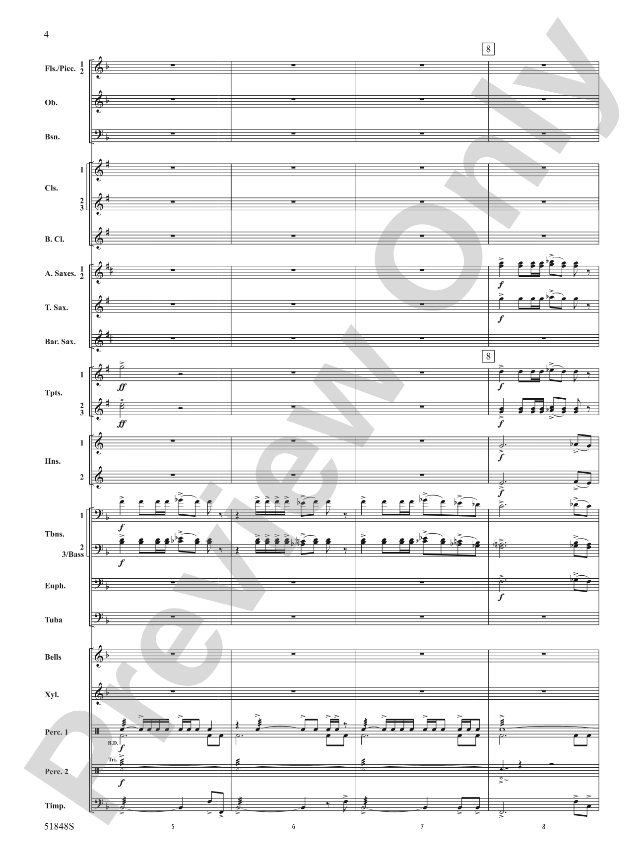 Furious Granite: Concert Band Conductor Score & Parts