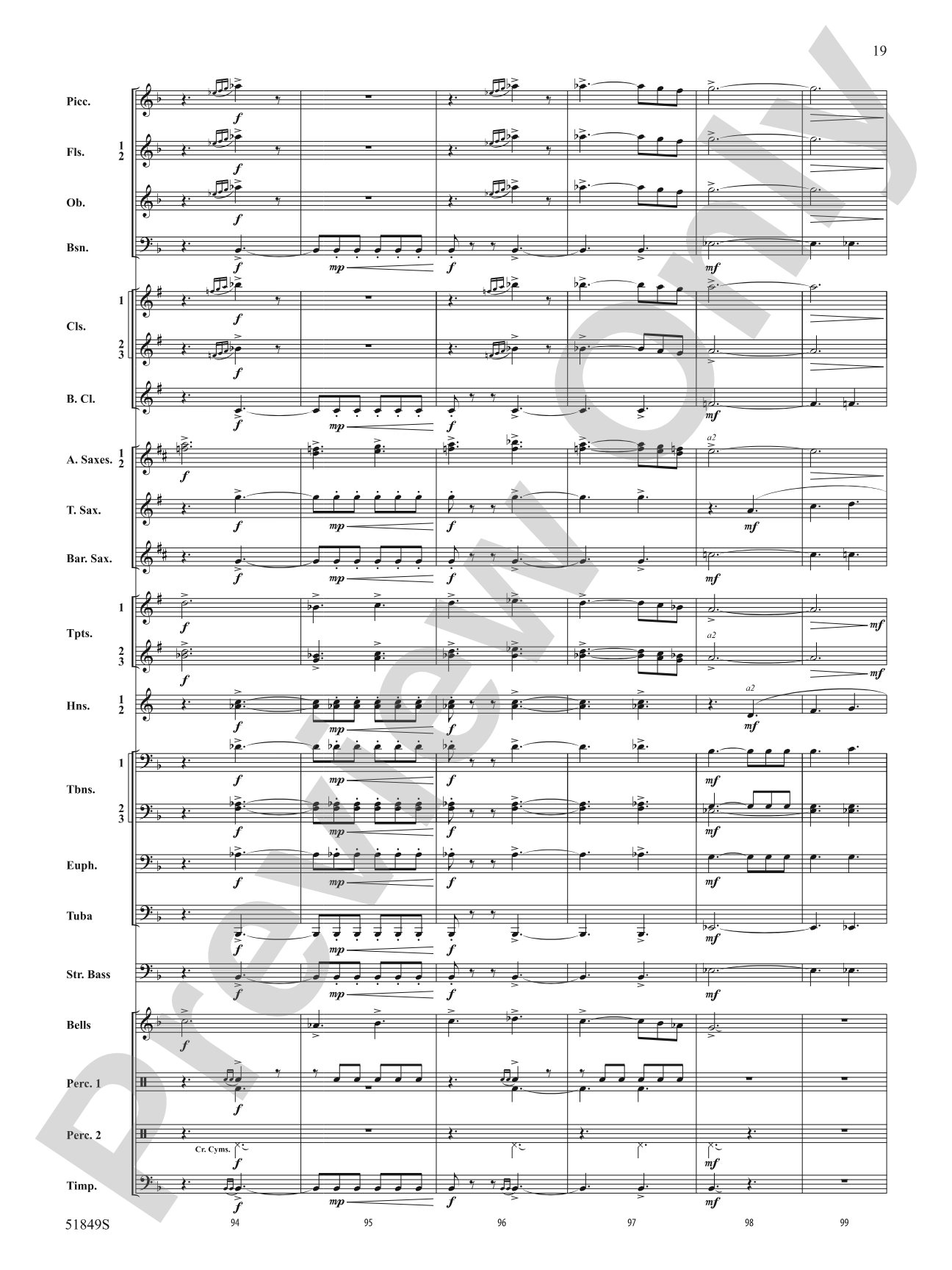 Hope Glowing in the Sky: Concert Band Conductor Score & Parts