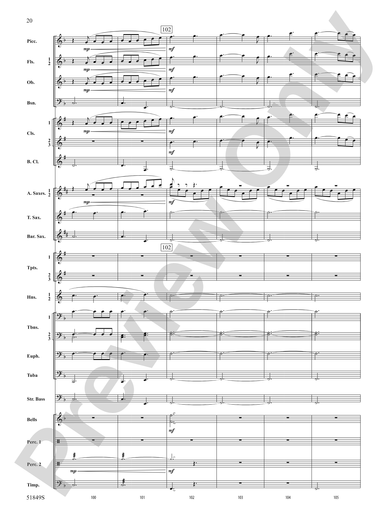 Hope Glowing in the Sky: Concert Band Conductor Score & Parts
