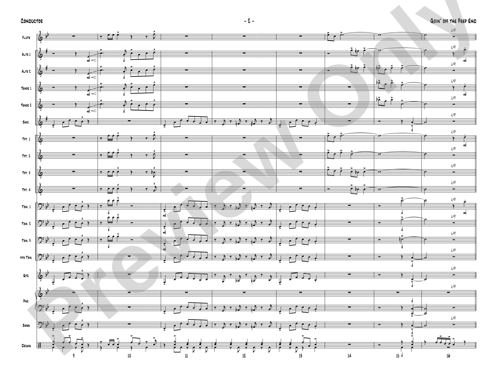 Goin' off the Peep End: Jazz Ensemble Conductor Score & Parts