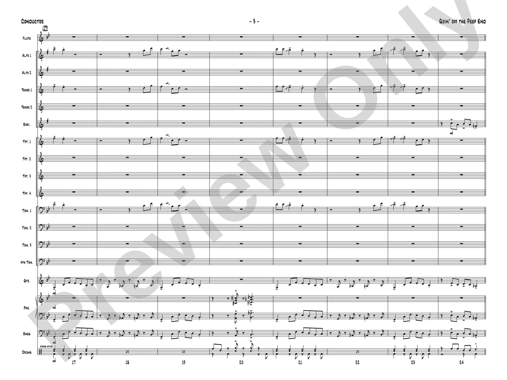 Goin' off the Peep End: Jazz Ensemble Conductor Score & Parts