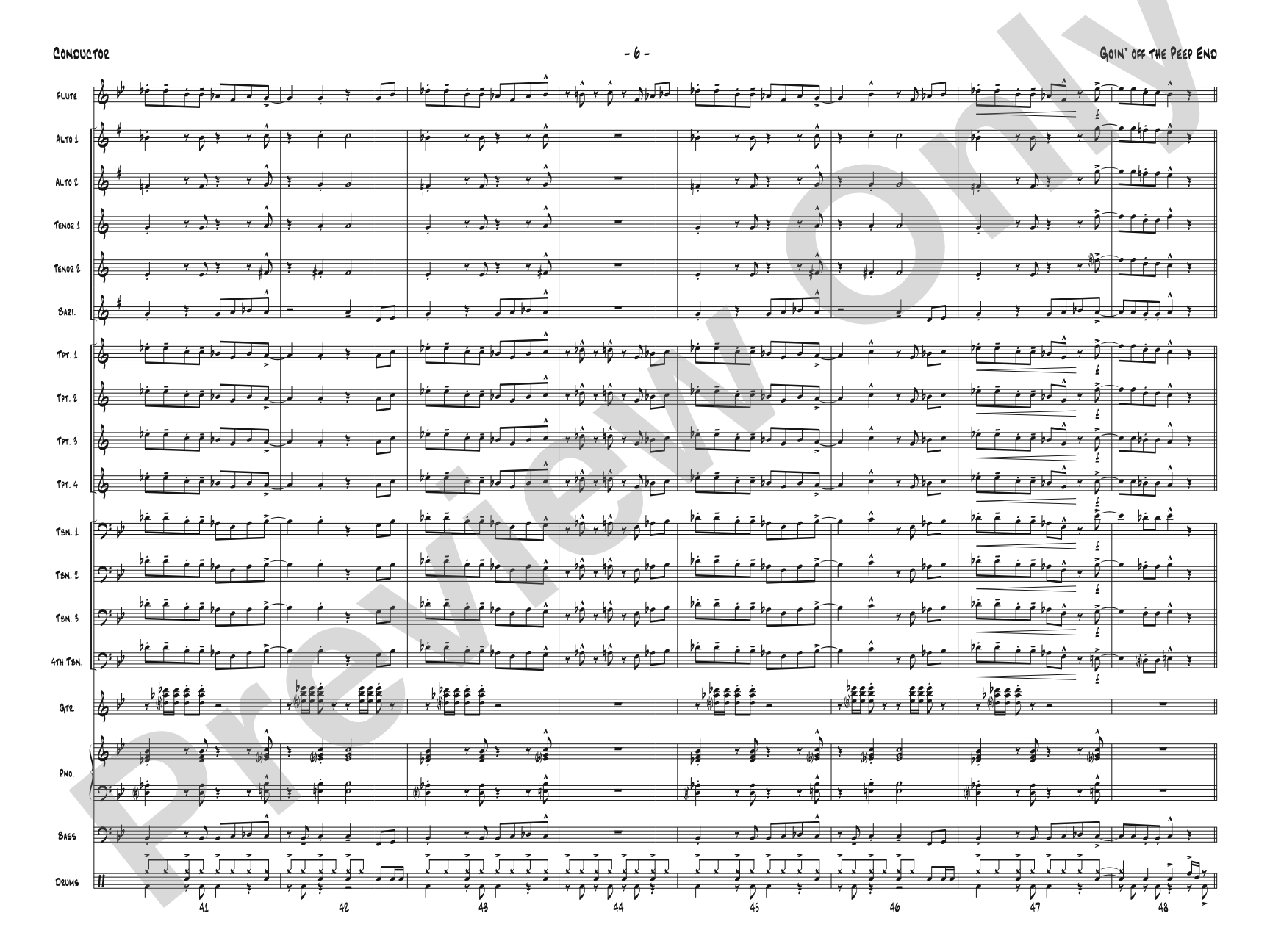 Goin' off the Peep End: Jazz Ensemble Conductor Score & Parts