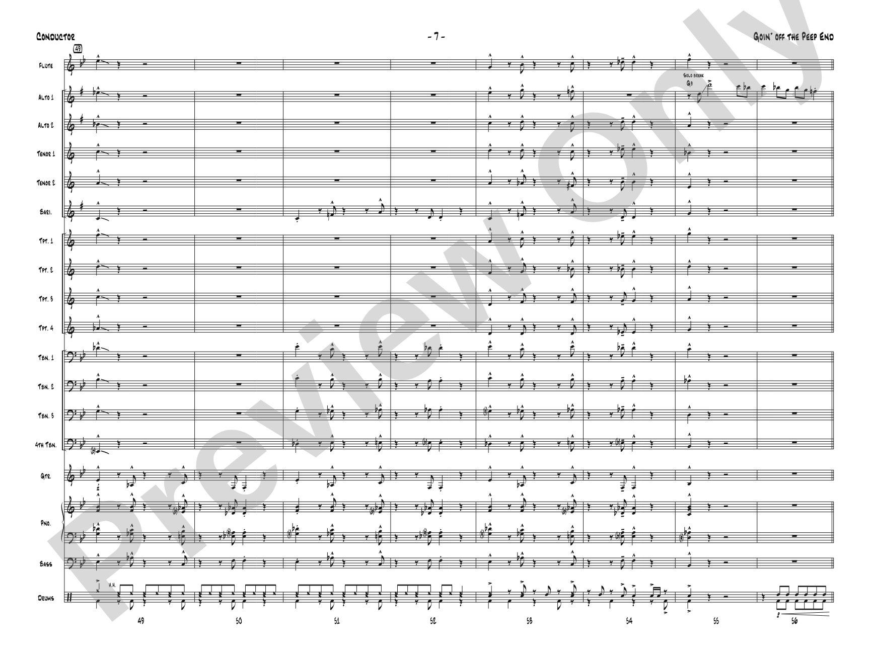 Goin' off the Peep End: Jazz Ensemble Conductor Score & Parts