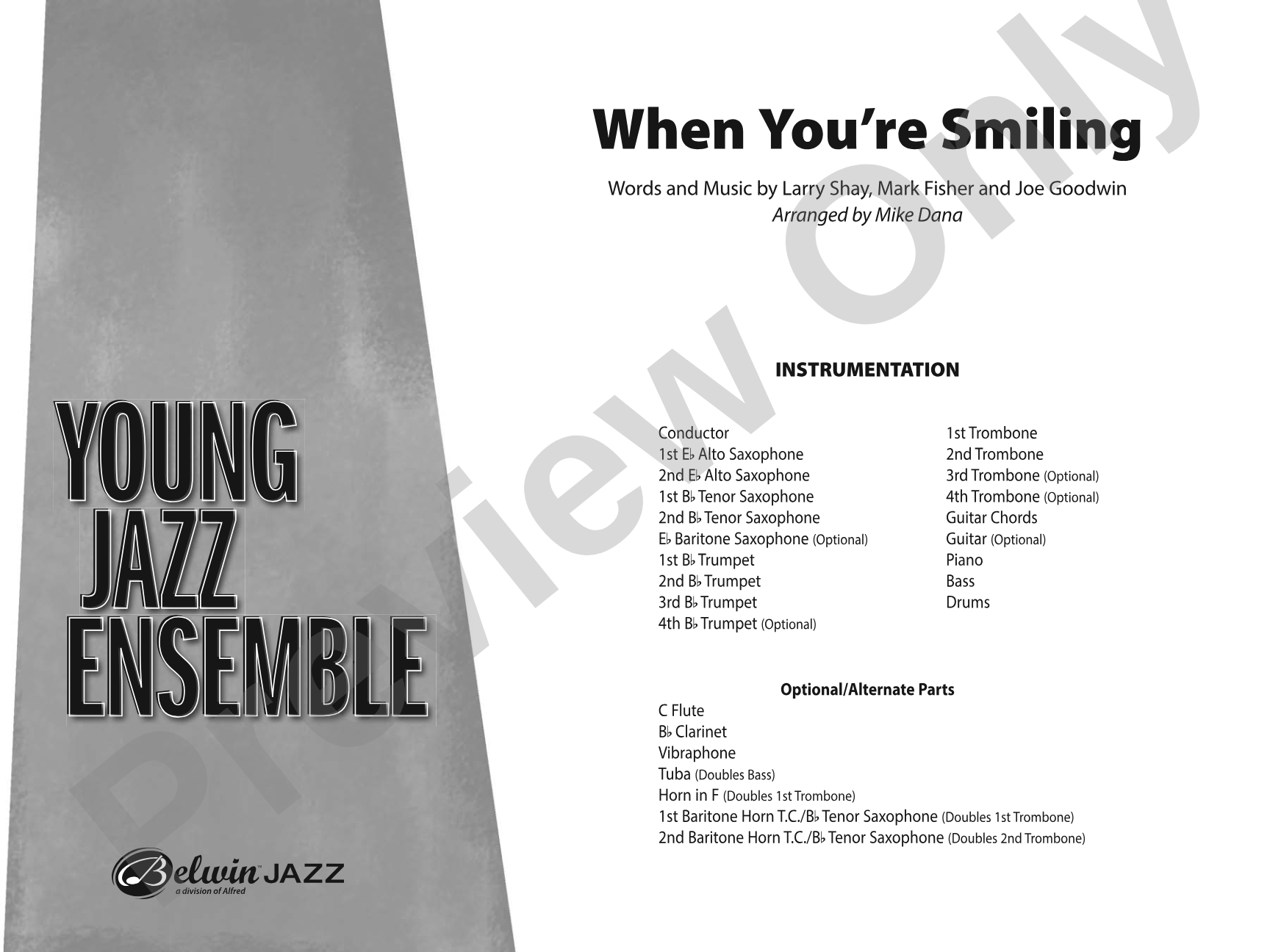 When You're Smiling: Jazz Ensemble Conductor Score & Parts