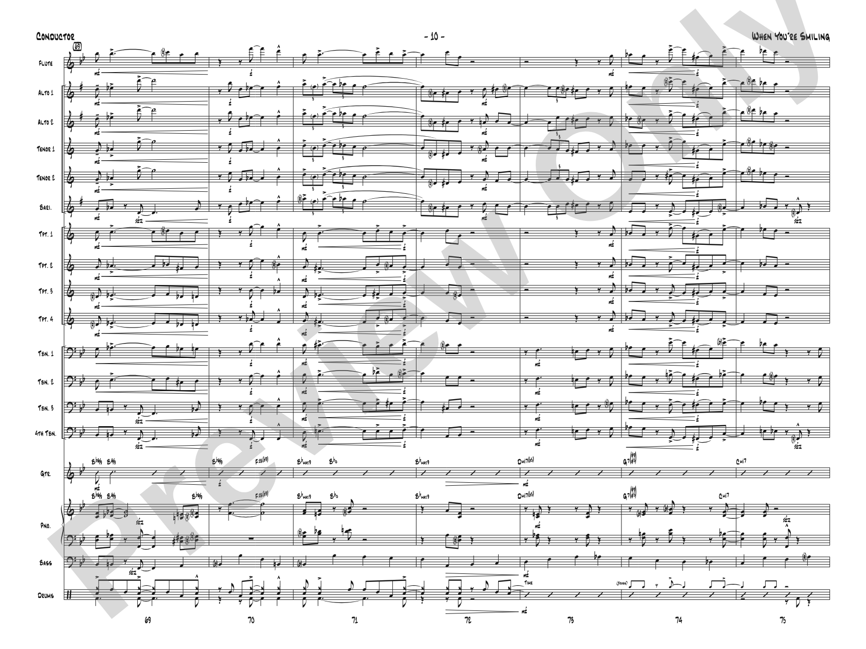 When You're Smiling: Jazz Ensemble Conductor Score & Parts