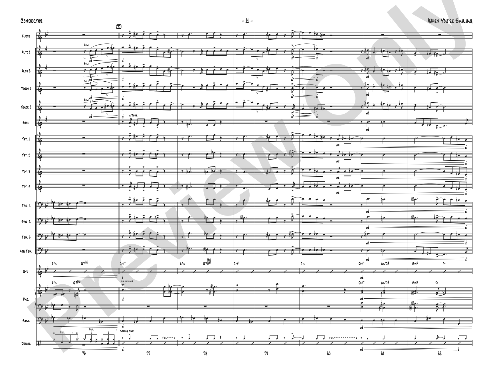 When You're Smiling: Jazz Ensemble Conductor Score & Parts