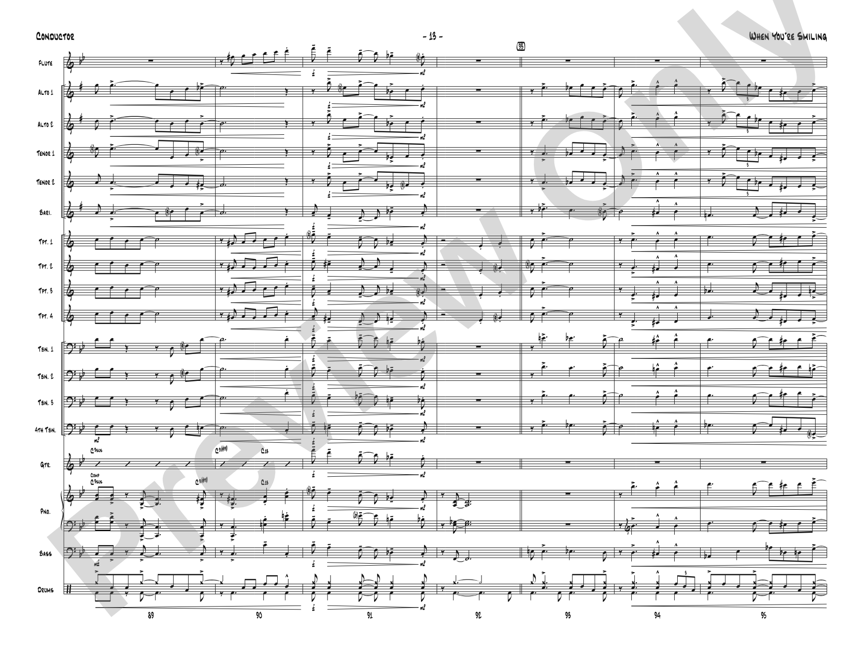 When You're Smiling: Jazz Ensemble Conductor Score & Parts