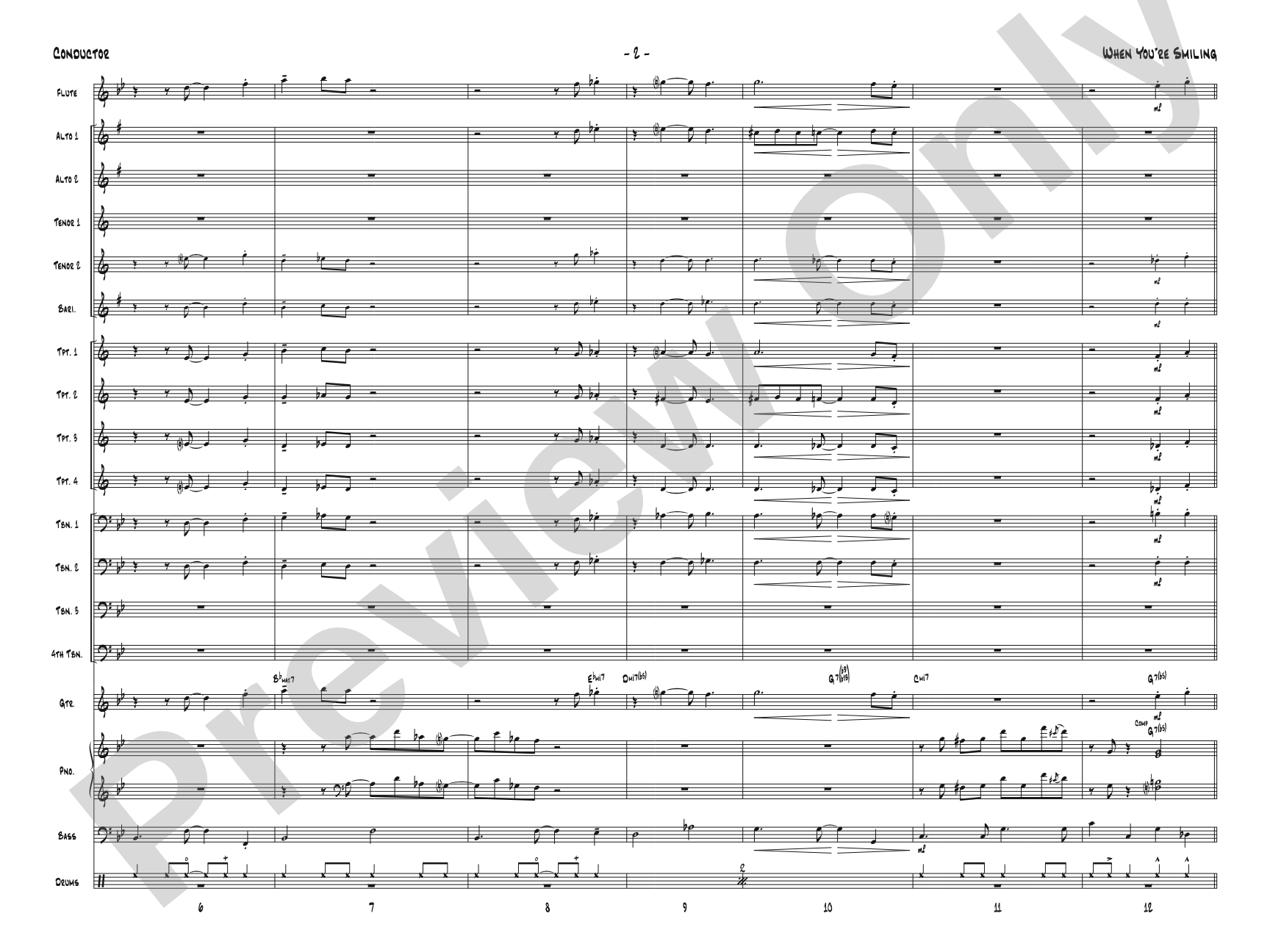 When You're Smiling: Jazz Ensemble Conductor Score & Parts