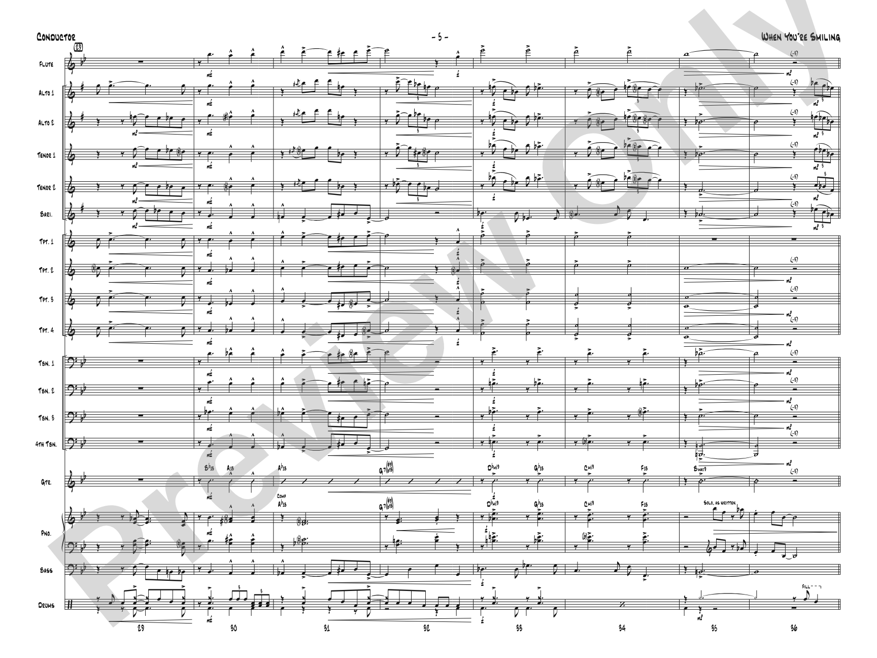 When You're Smiling: Jazz Ensemble Conductor Score & Parts