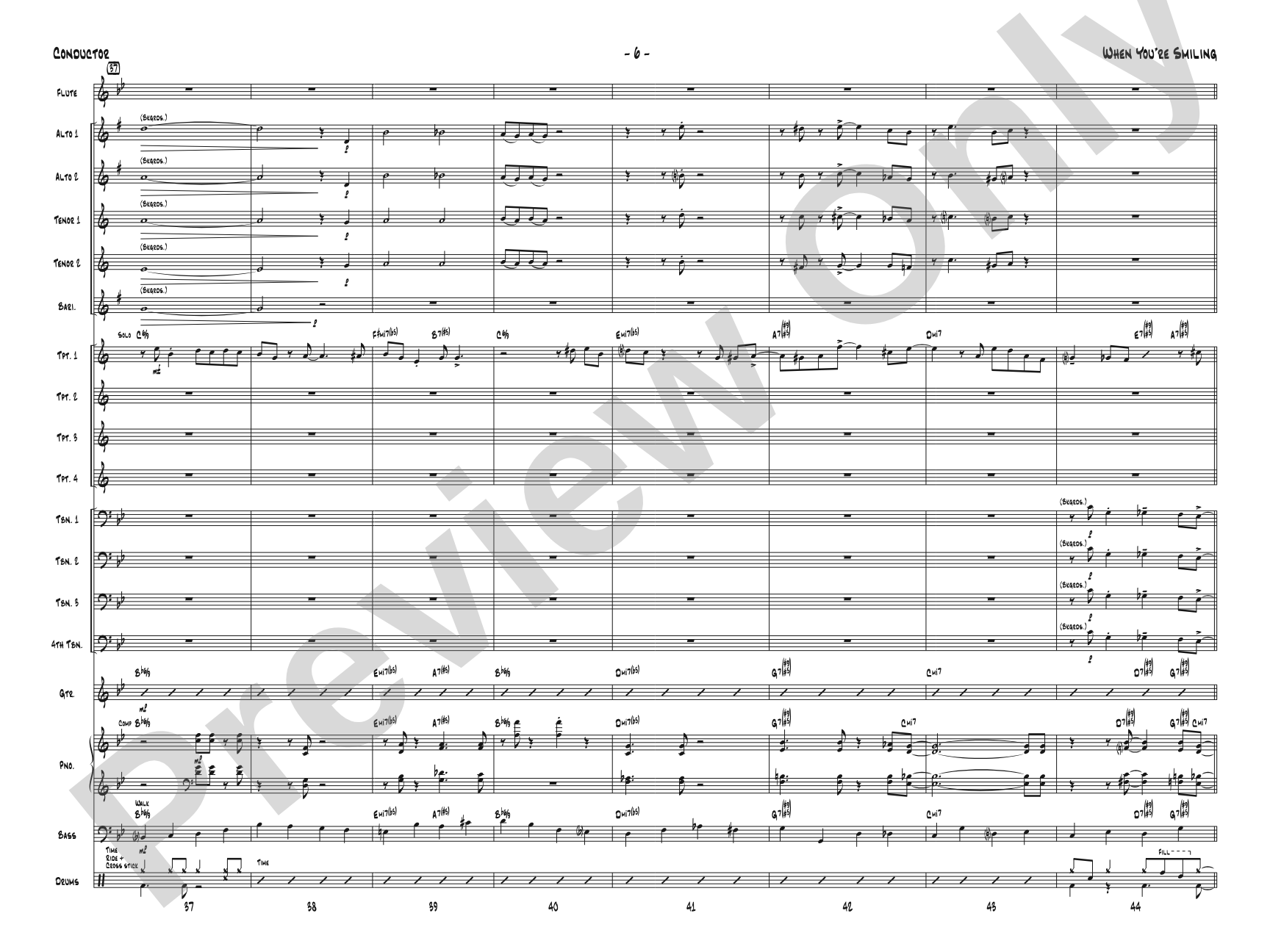 When You're Smiling: Jazz Ensemble Conductor Score & Parts