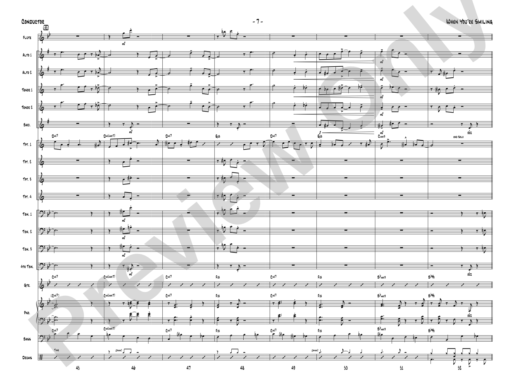 When You're Smiling: Jazz Ensemble Conductor Score & Parts