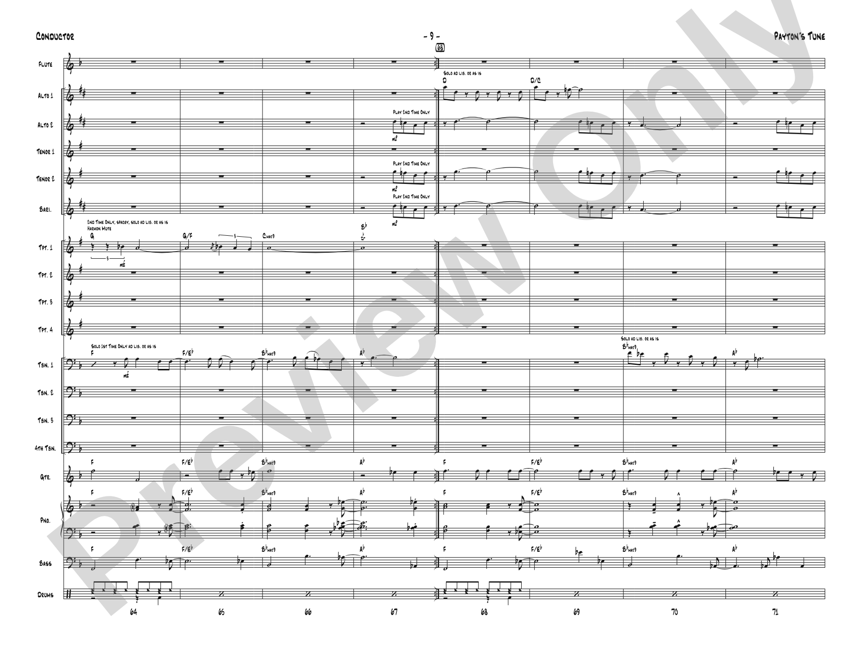 Payton's Tune: Score